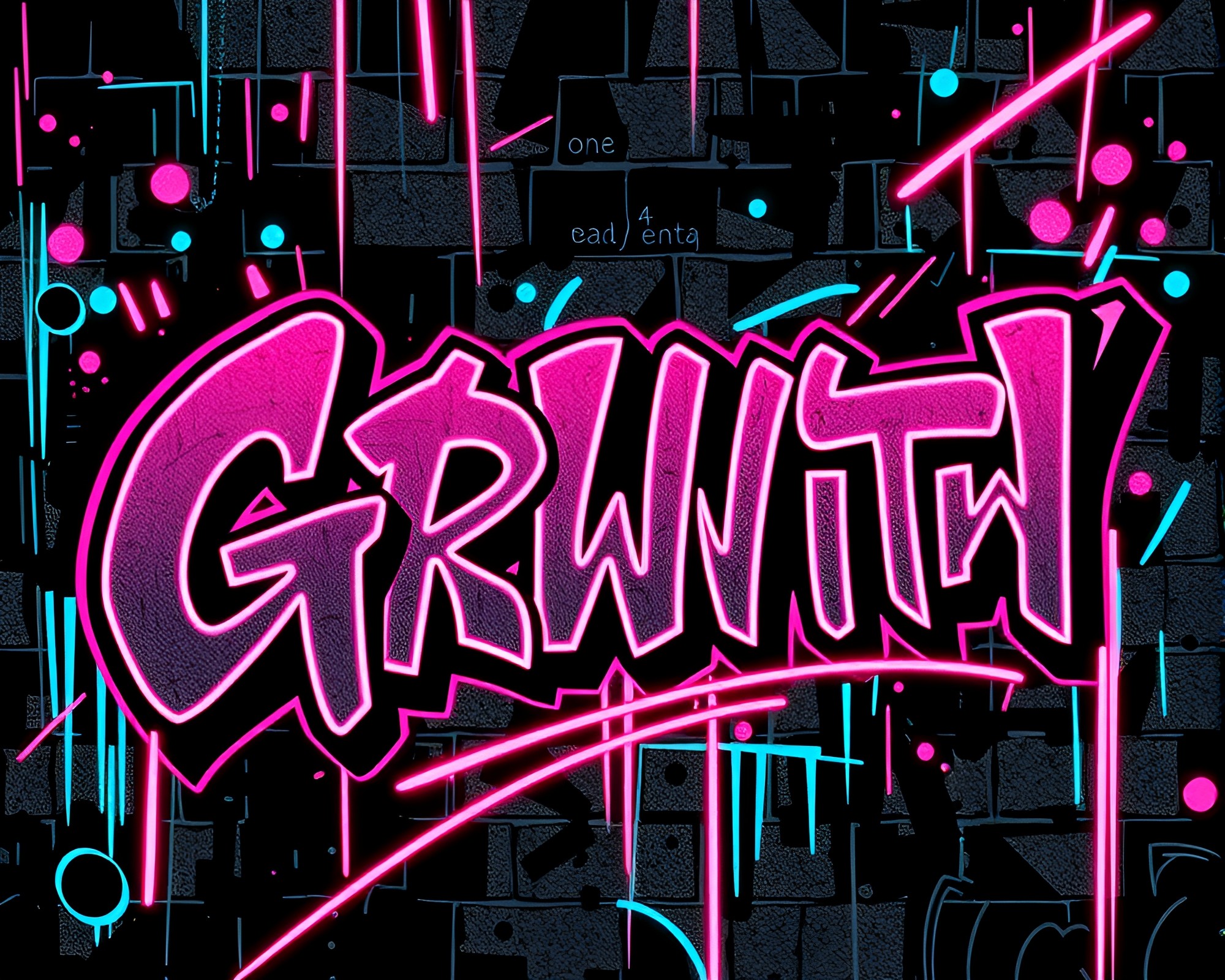 Neon Manga Graffiti in High-Contrast Noir Stitched Pattern – free AI stock image