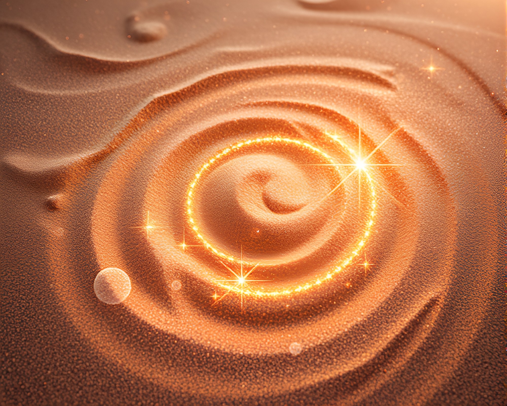 Synthwave Sand Swirl Fantasy: Fairy Light Sparkle – free AI stock image