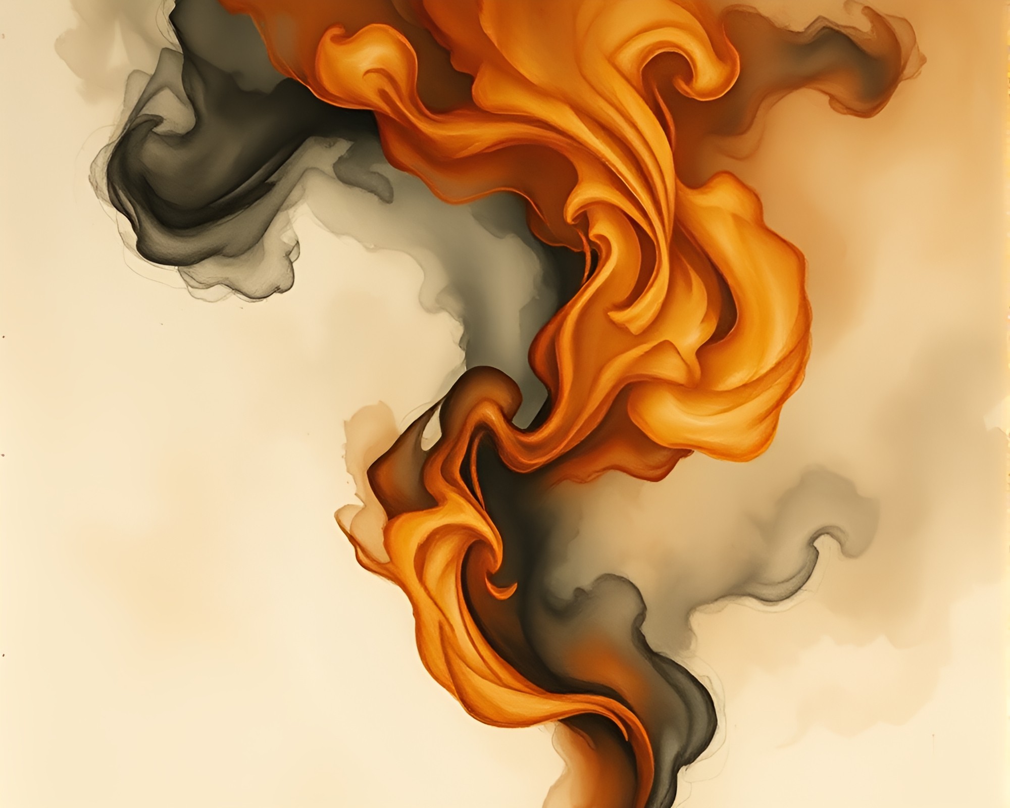 Smoke Swirls around Antique Compass in Tempera Painting – free AI stock image