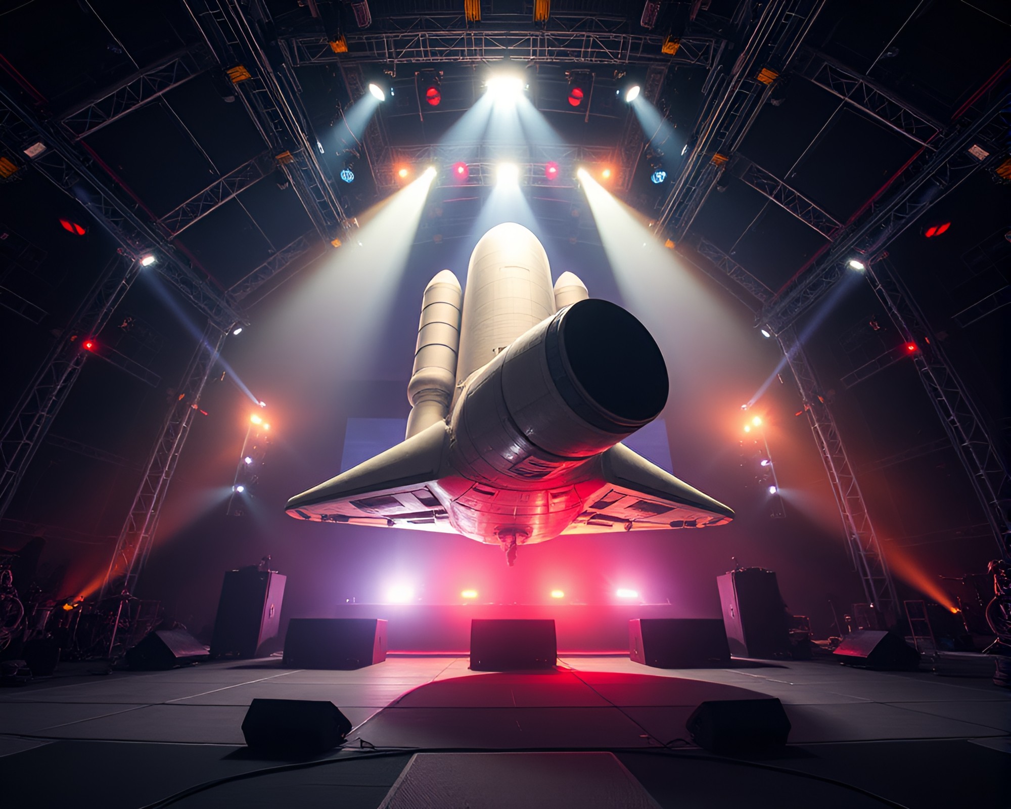 Space Shuttle Performance Under Stage Lights – free AI stock image