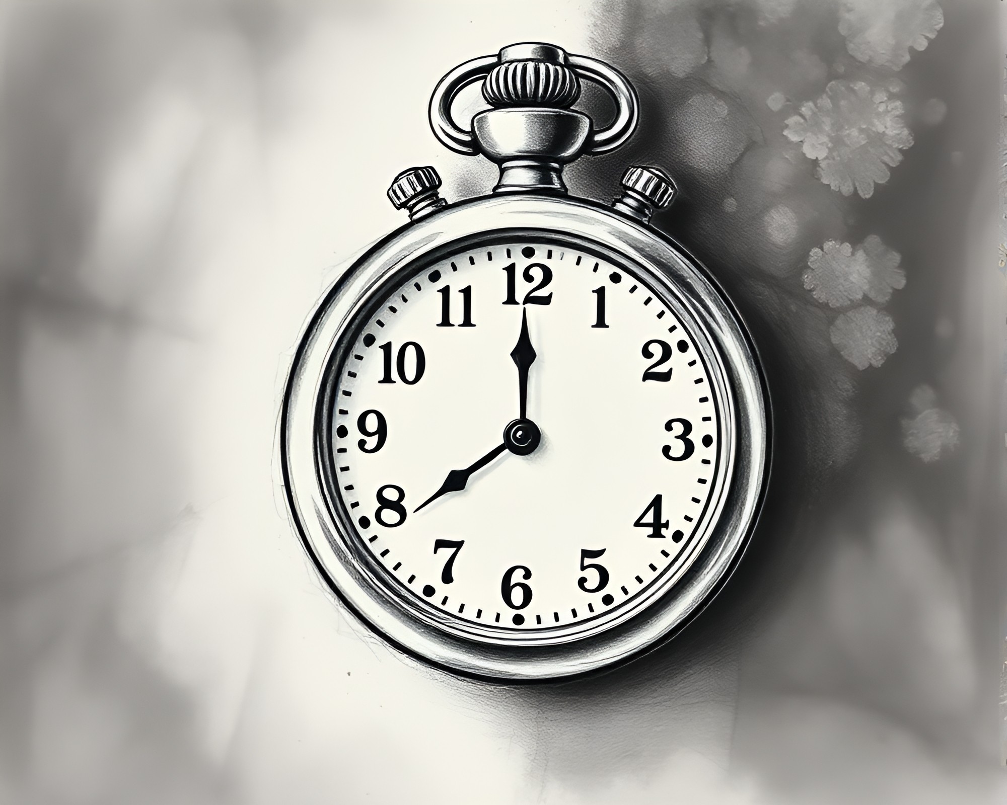 Lichen-Covered Pocket Watch by Fireplace Light Sketch – free AI stock image