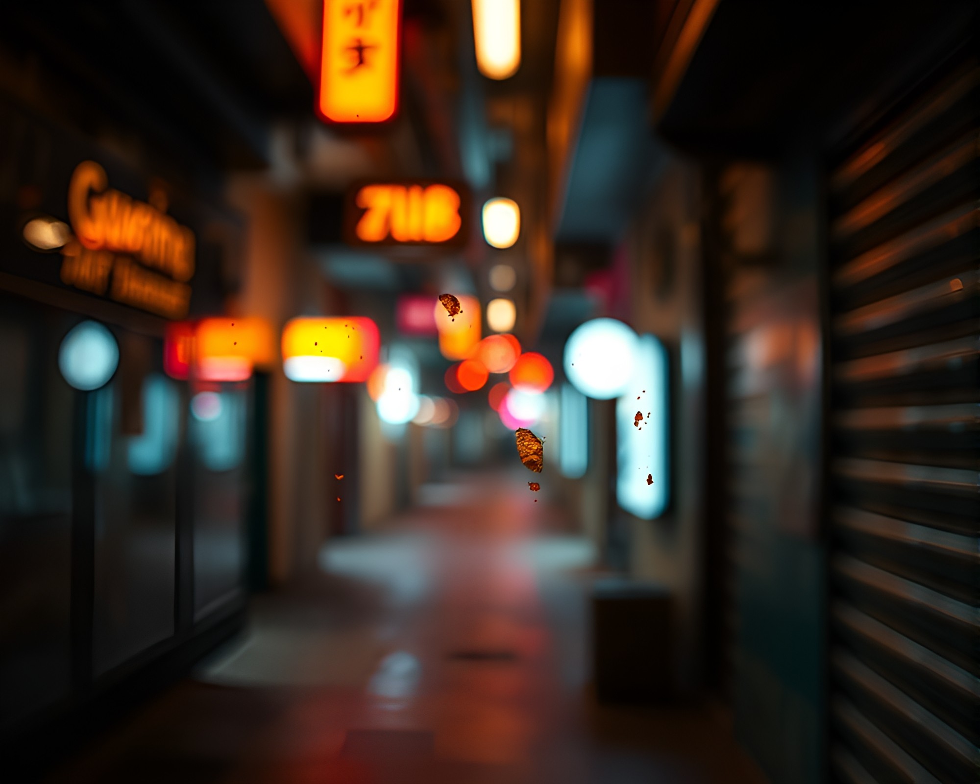 Cyberpunk Alley Rust Stains Rim Lighting Bokeh Effect – free AI stock image