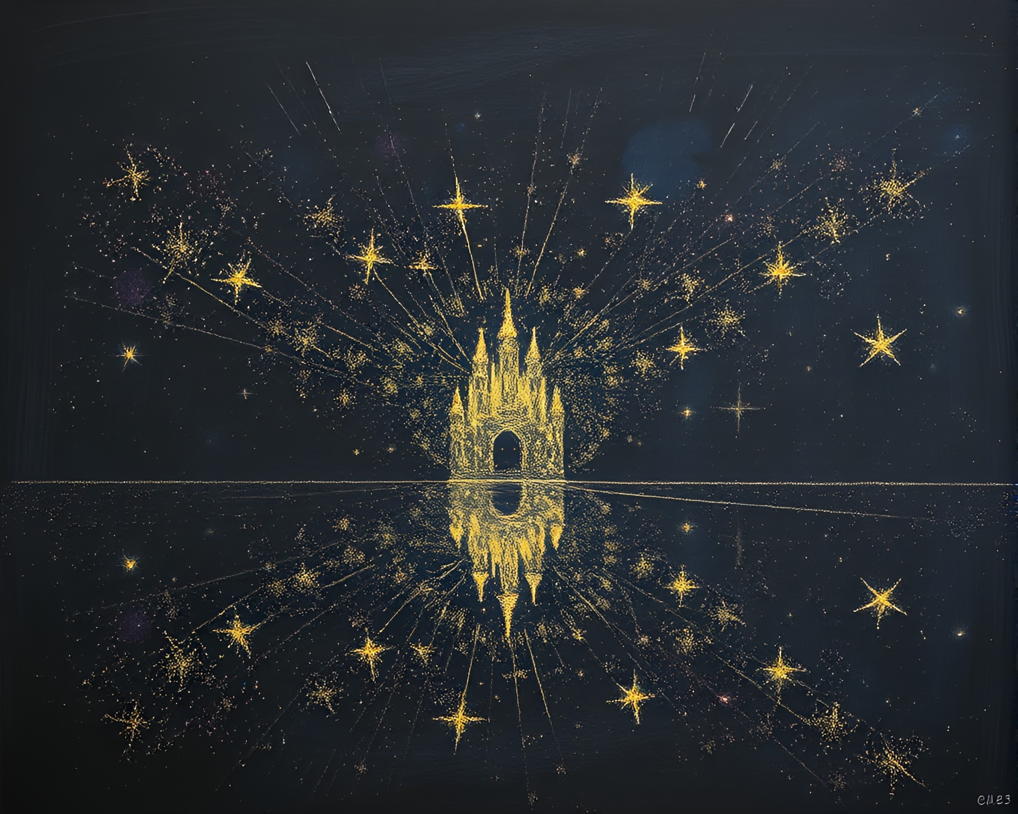 Mystical Mind Palace with Glittering Dust Reflections – free AI stock image
