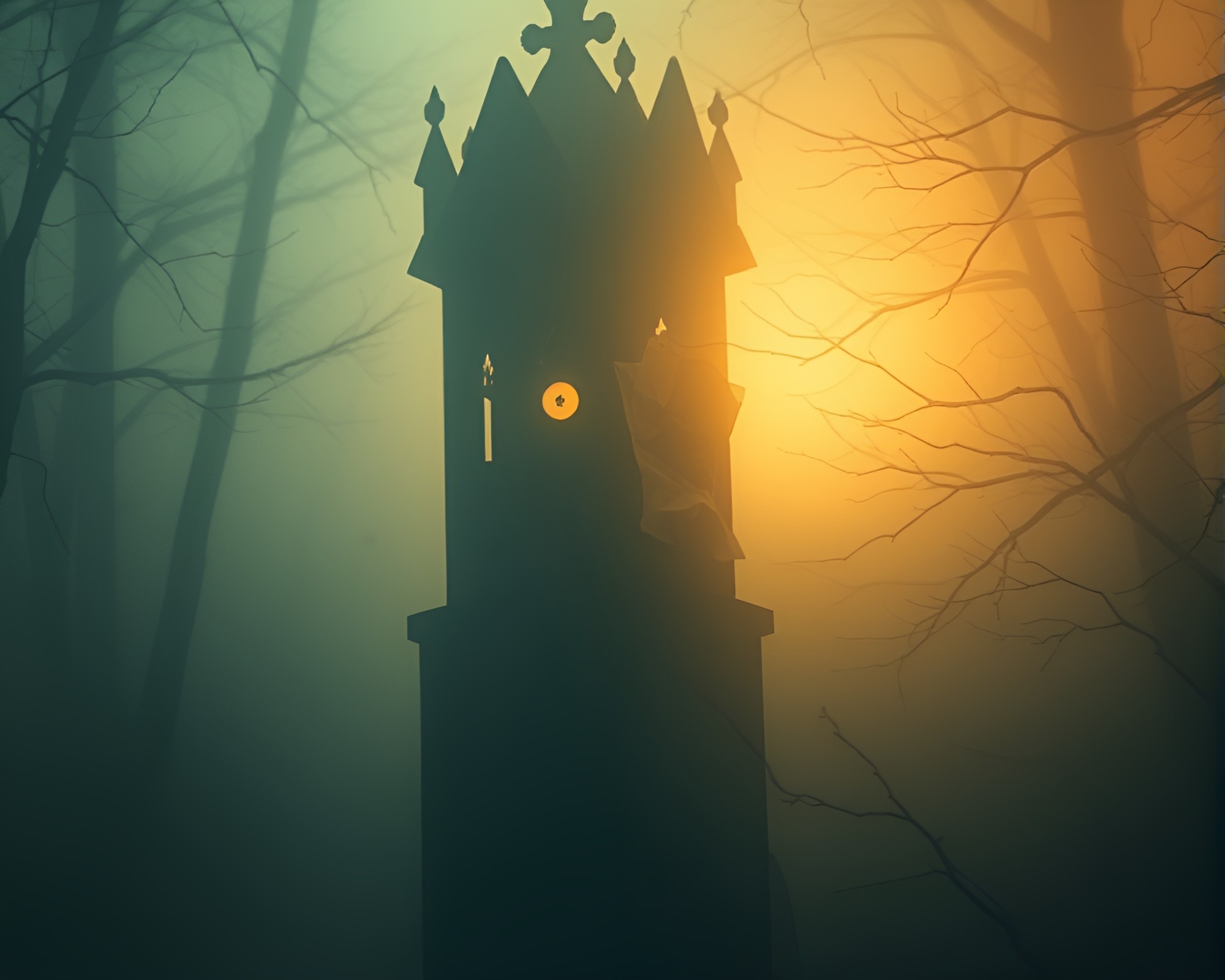 Gothic Horror: Mysterious Paper Tears in Foggy Light – free AI stock image
