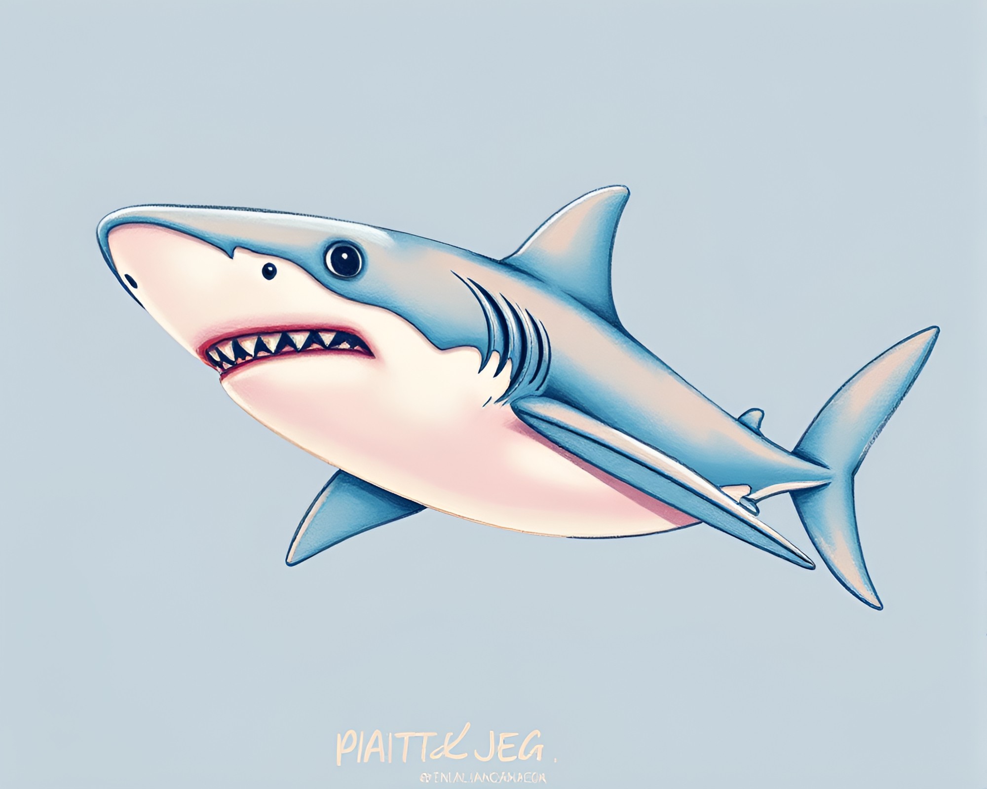 Stitched Shark in Pastel Stipple Splendor – free AI stock image