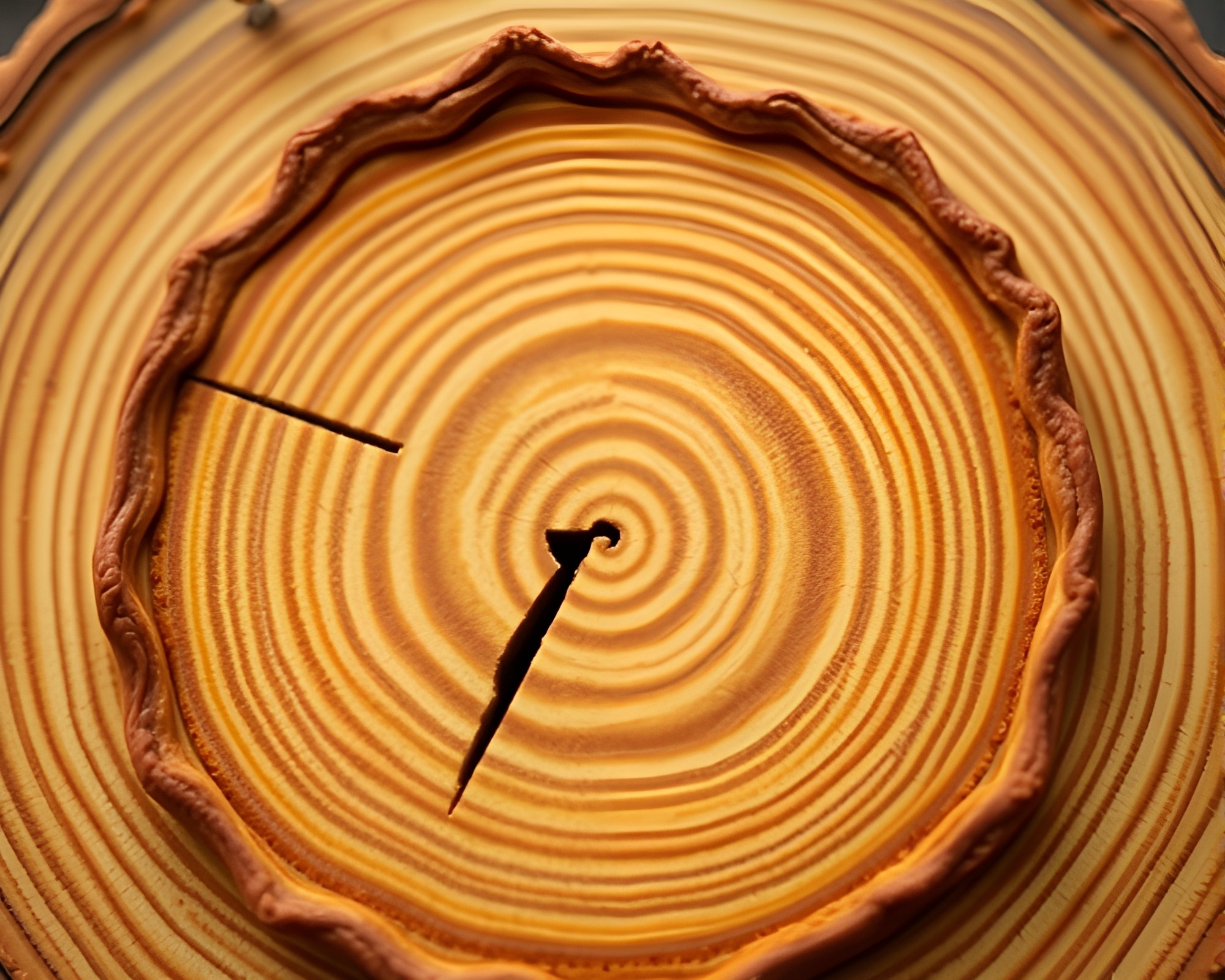 Serene Pumpkin Pie Tree Rings in Soft Focus – free AI stock image