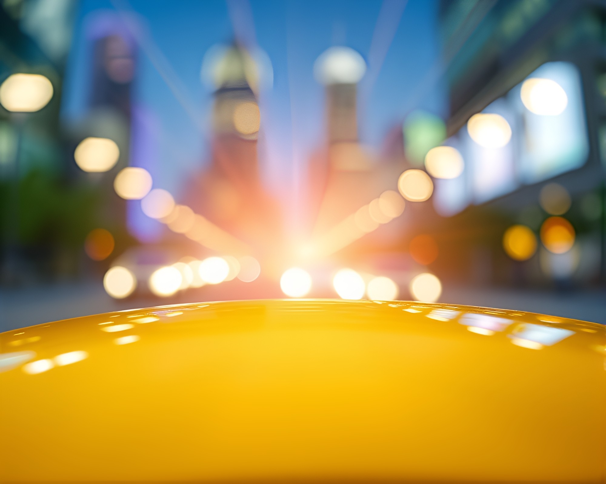 Whimsical Hover Taxi Through Dreamy Pastel Landscape – free AI stock image