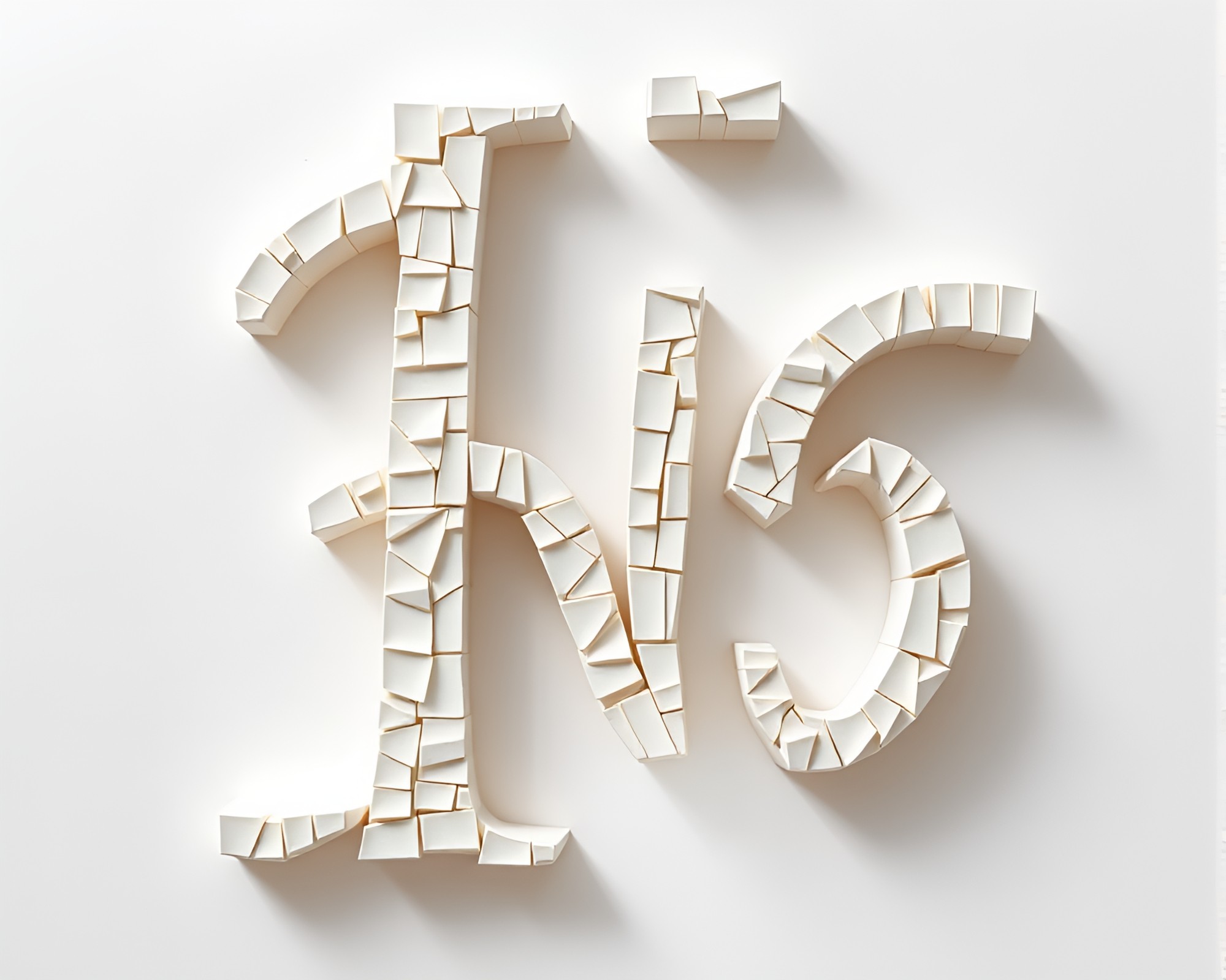 Handwritten letter in Voxel Art Fragmented Mosaic – free AI stock image