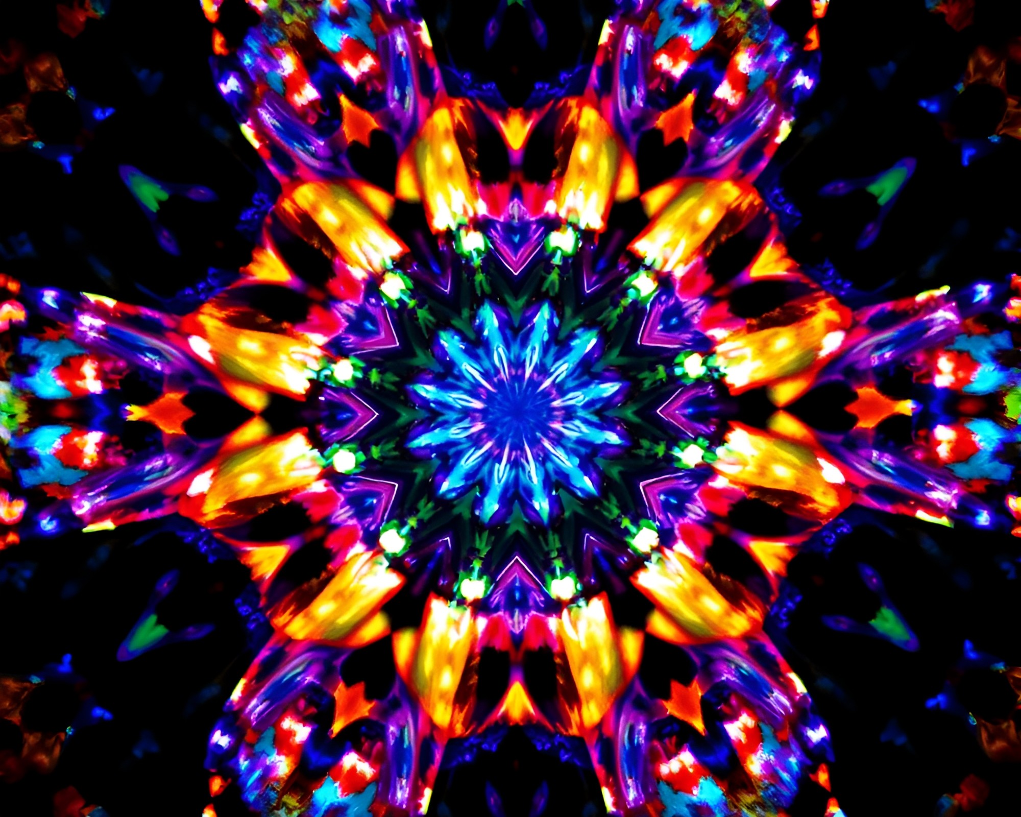 Ultraviolet Tower in Kaleidoscope Fragmentation – free AI stock image