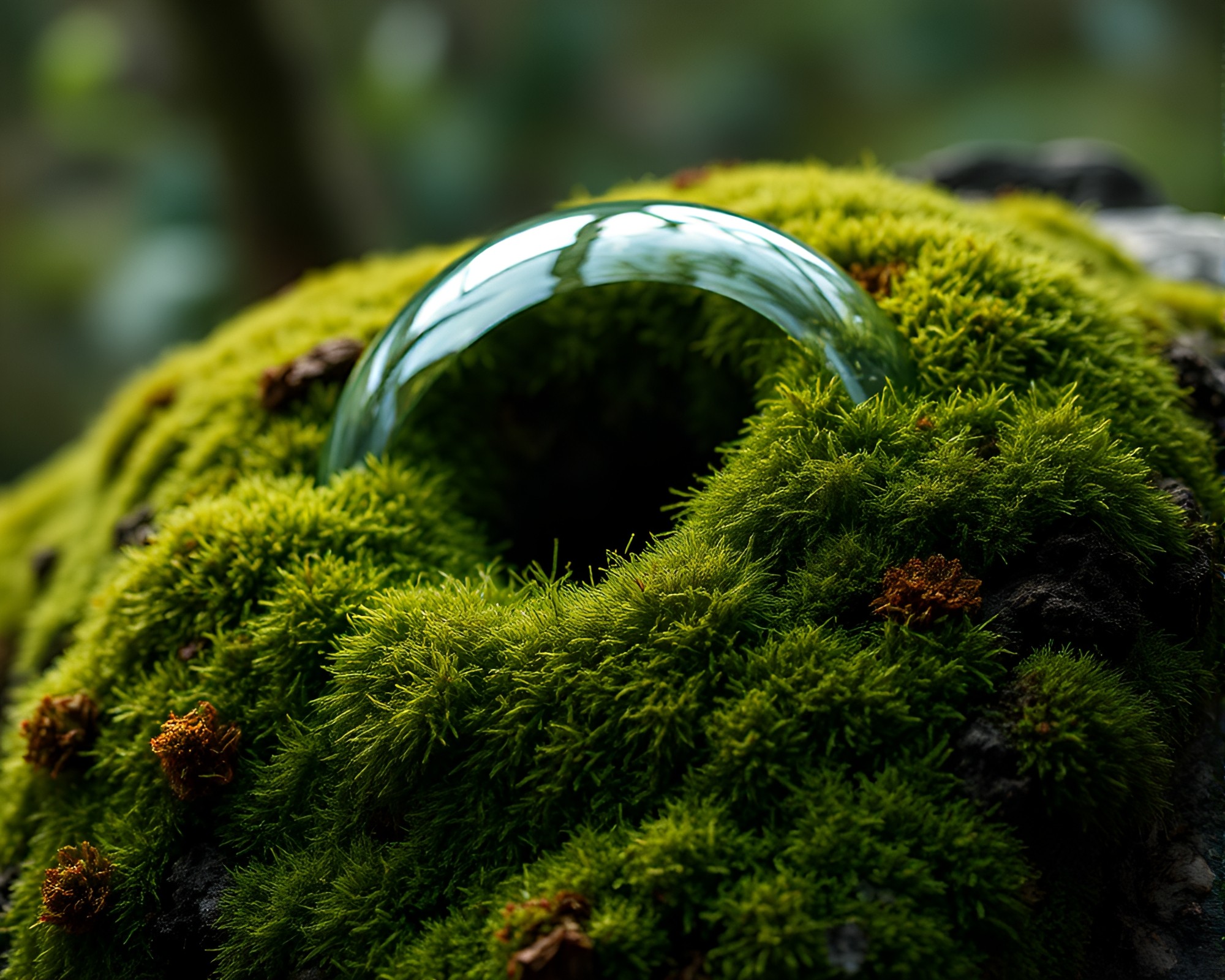 Mossy Ring: Digital Data Visualization – free AI stock image