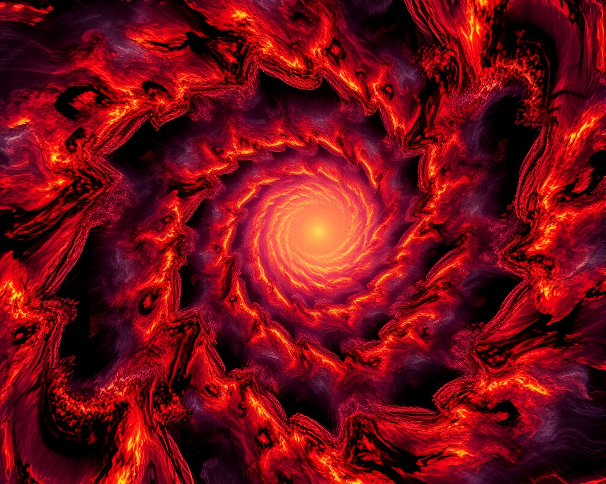 Spiraling Volcano Fractal Illumination – free AI stock image
