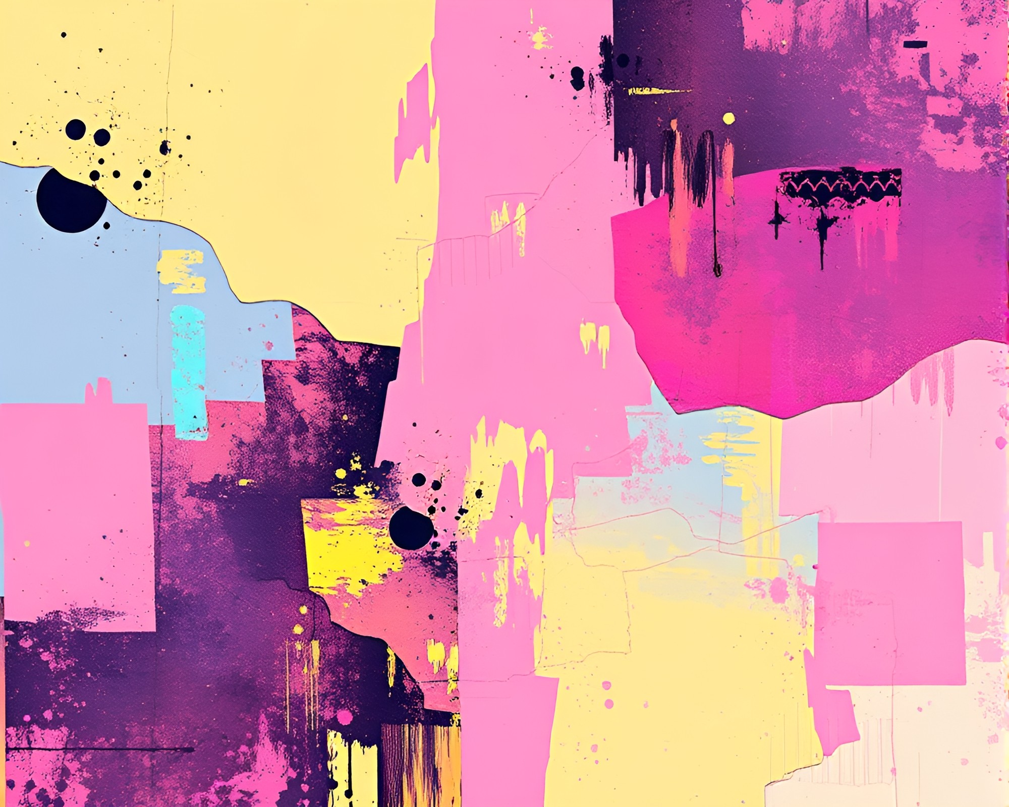 Pastel Neon Dreamscape Abstract Composition – free AI stock image