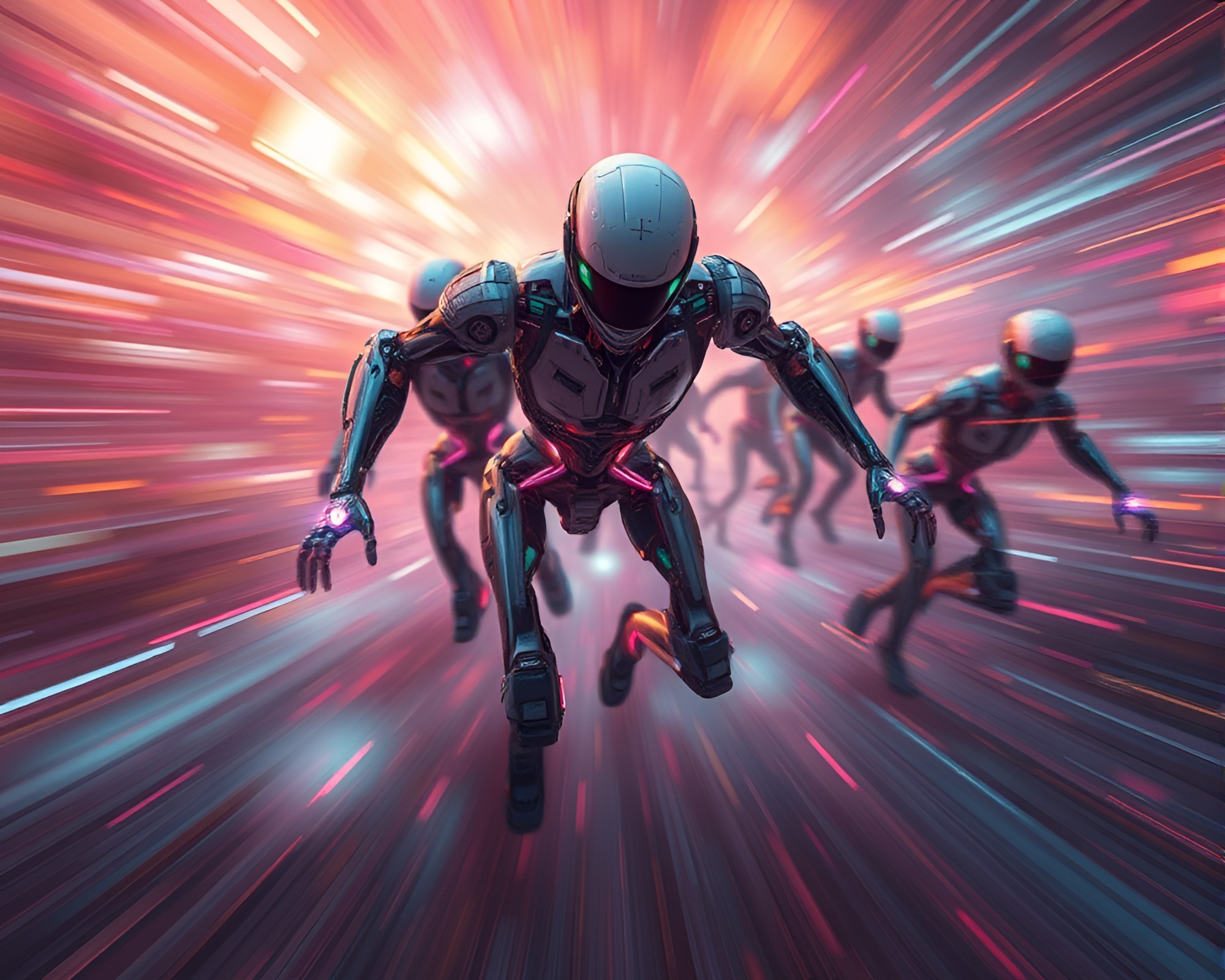 Nanobot Swarm in Cosmic Motion Blur Dystopia – free AI stock image