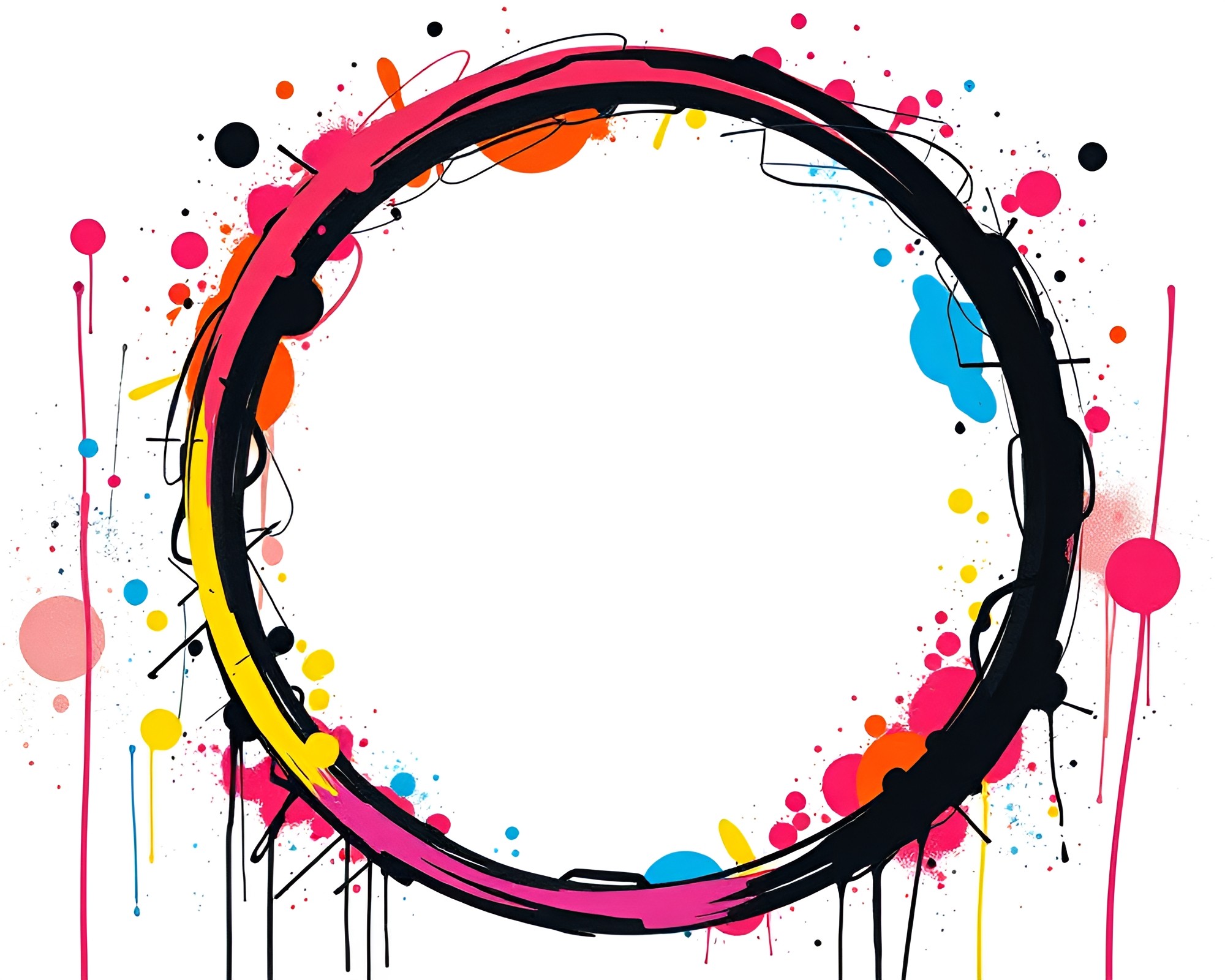 Magical Circle Graffiti Art for Children’s Storybook – free AI stock image
