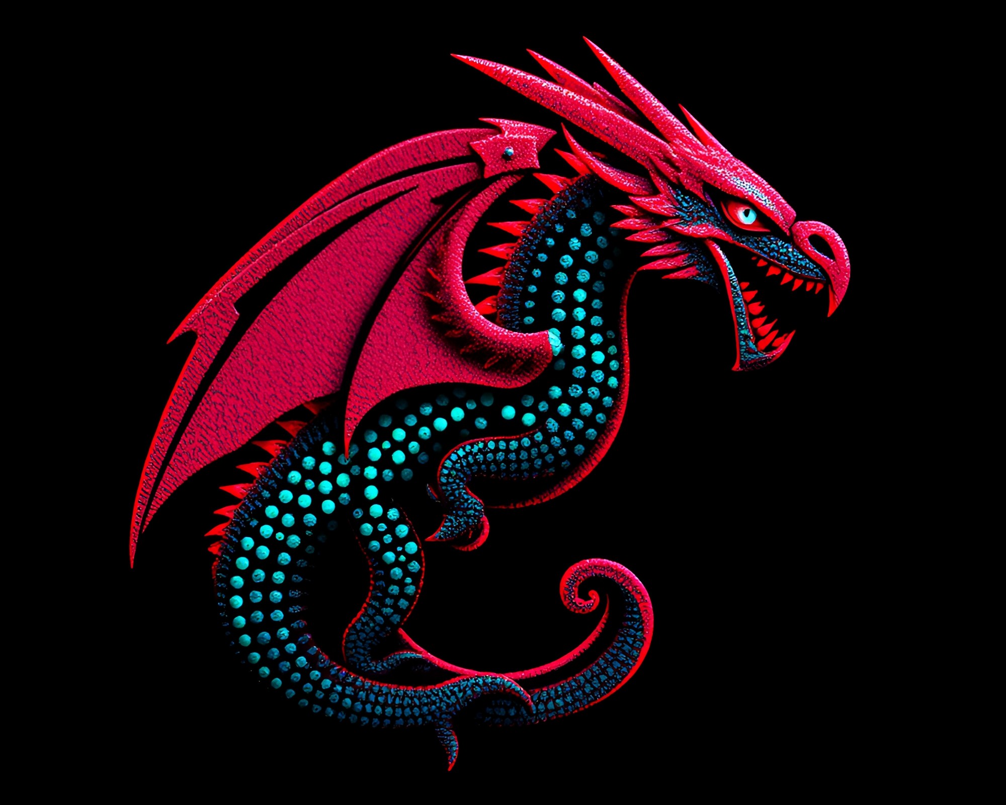 Majestic Gryphon in Anaglyph 3D Dot Matrix – free AI stock image