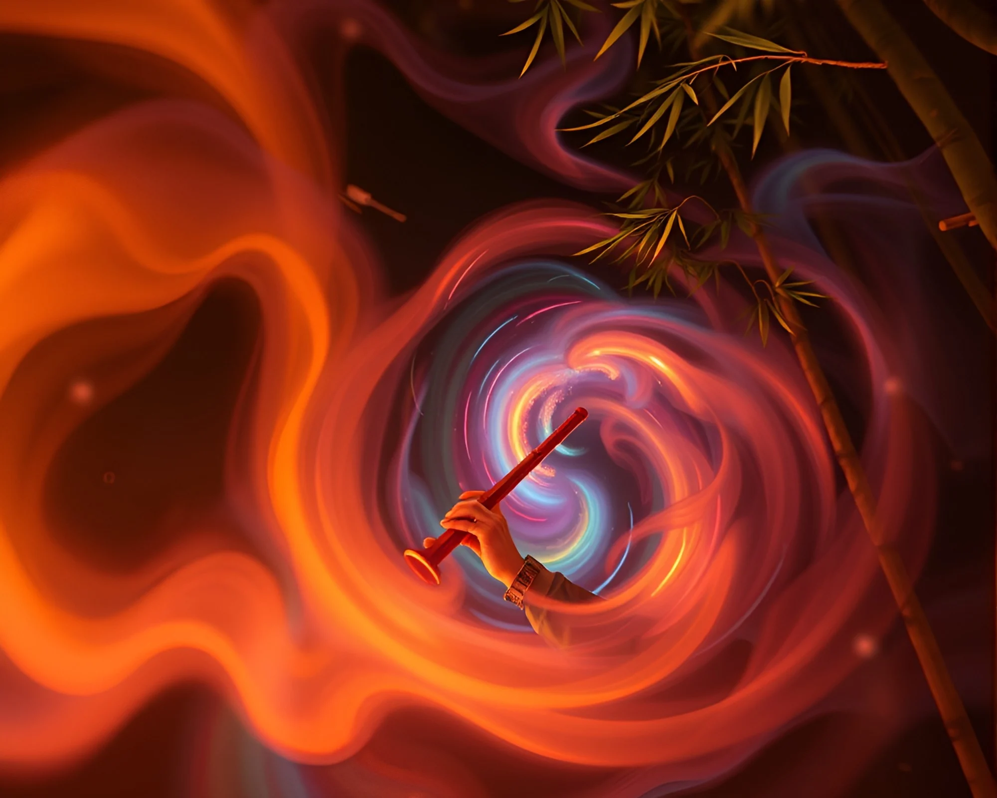 Bamboo Flute Harmony in Electrifying Vortex