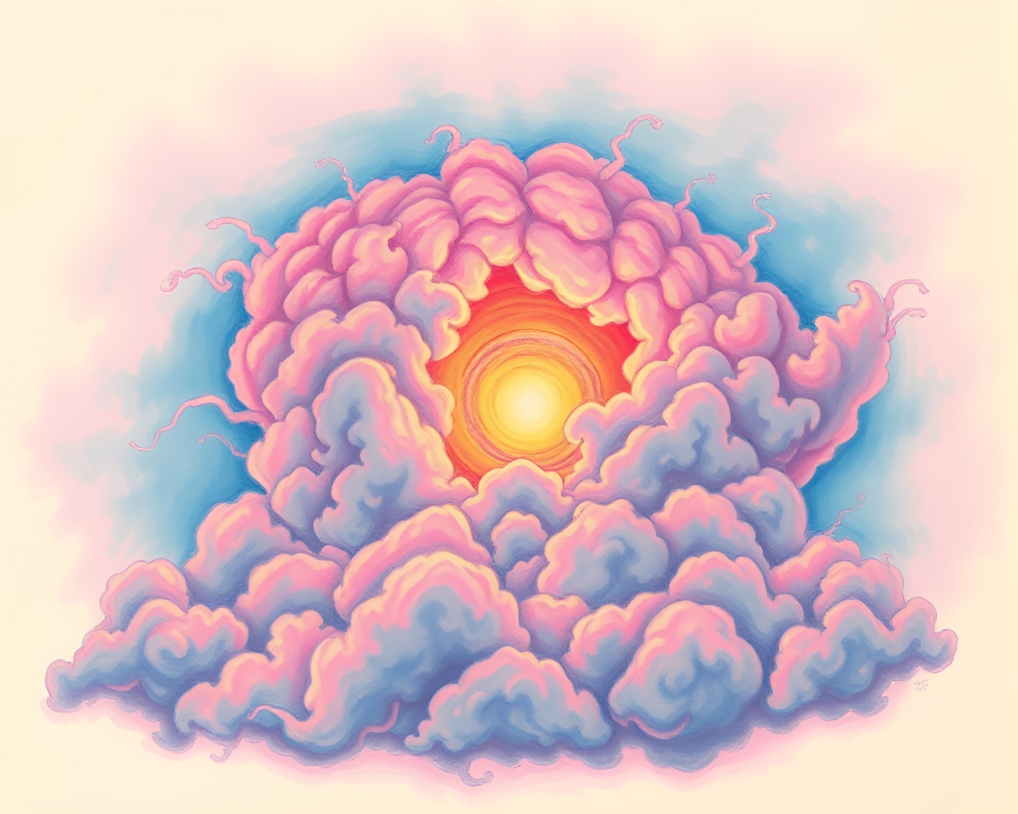 Explosive Psychedelic Swirl at Sunrise – free AI stock image