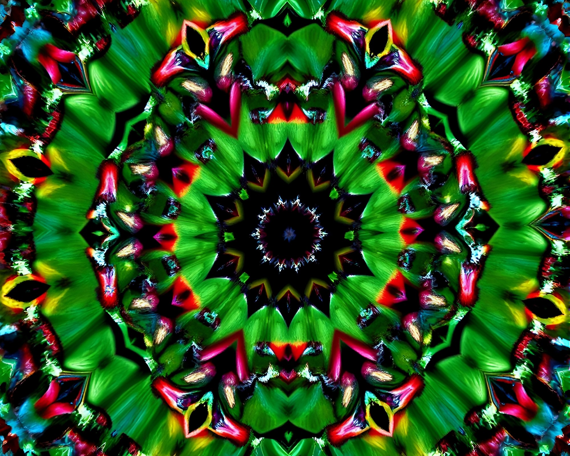 Fractal Kaleidoscope Utopia: Cross-Processed Wonderland – free AI stock image