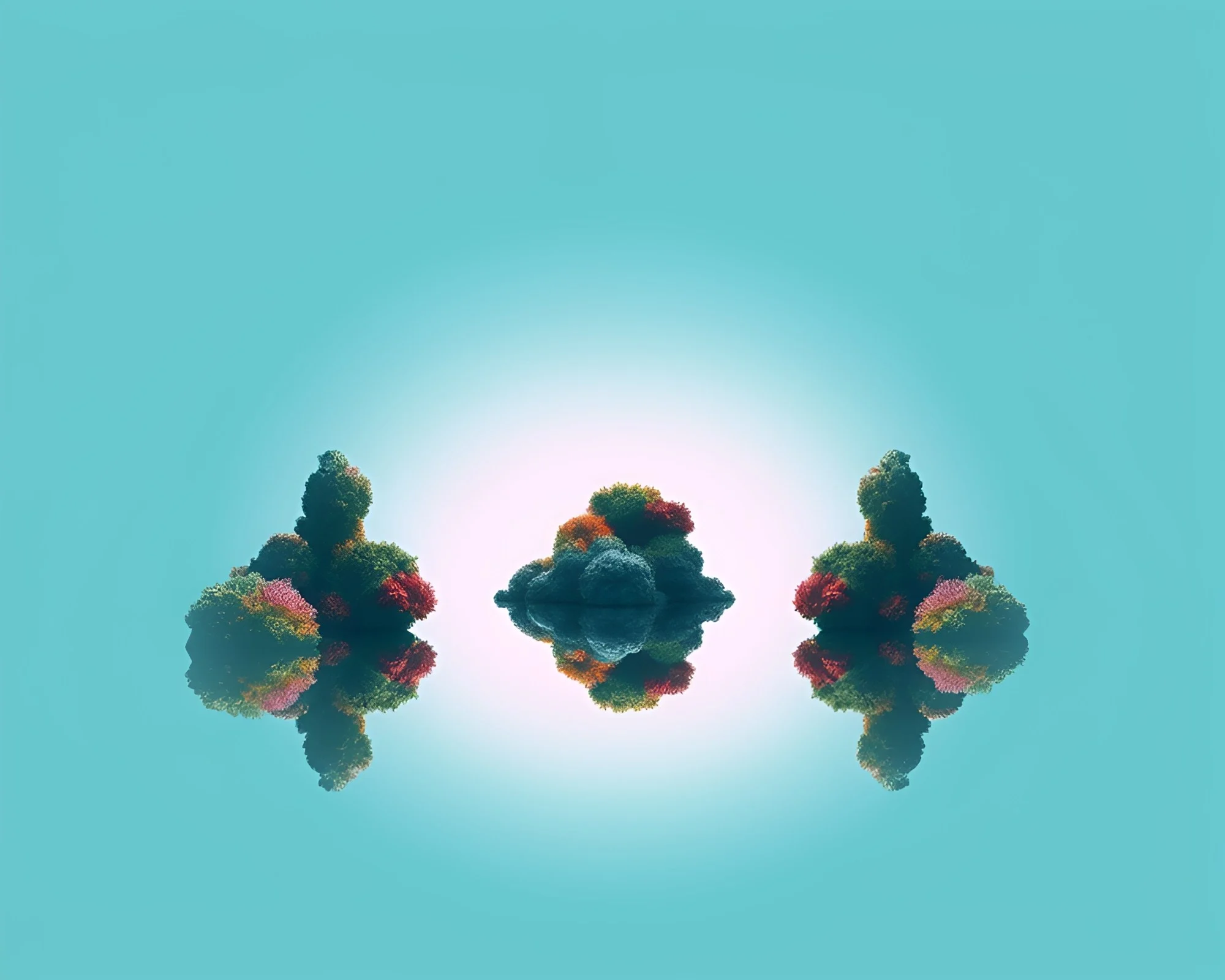 Underwater Double Reflection in Coral Reef Vector Art