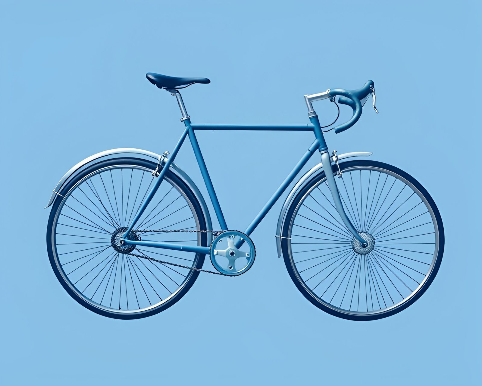 Skeuomorphic depiction of Fibonacci spiral incorporating bicycle theme