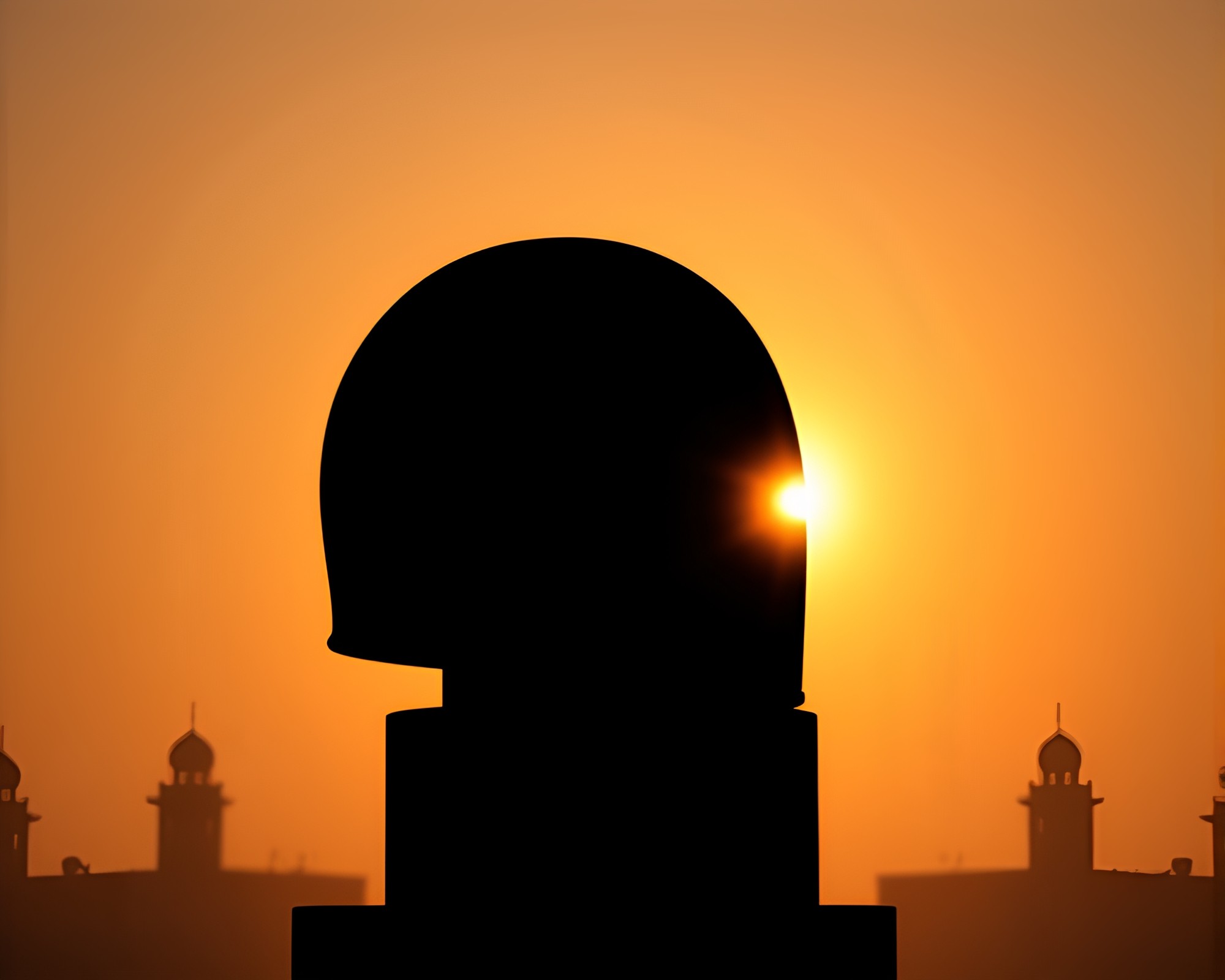 Helmet silhouette framed by negative space in architectural style – free AI stock image