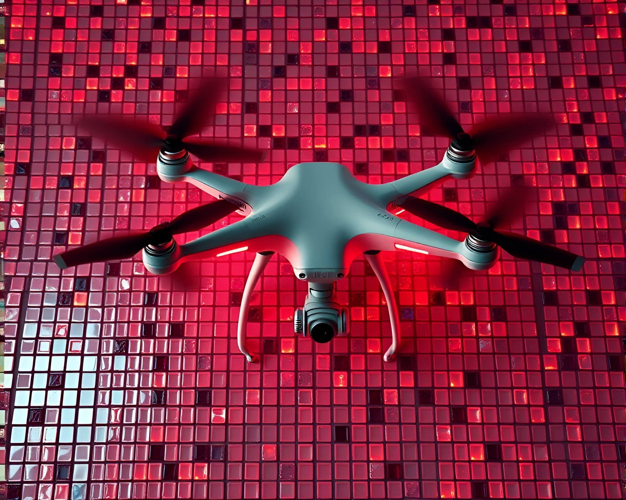 Infrared Drone Captures Crystal Clarity Mosaic Tiling – free AI stock image
