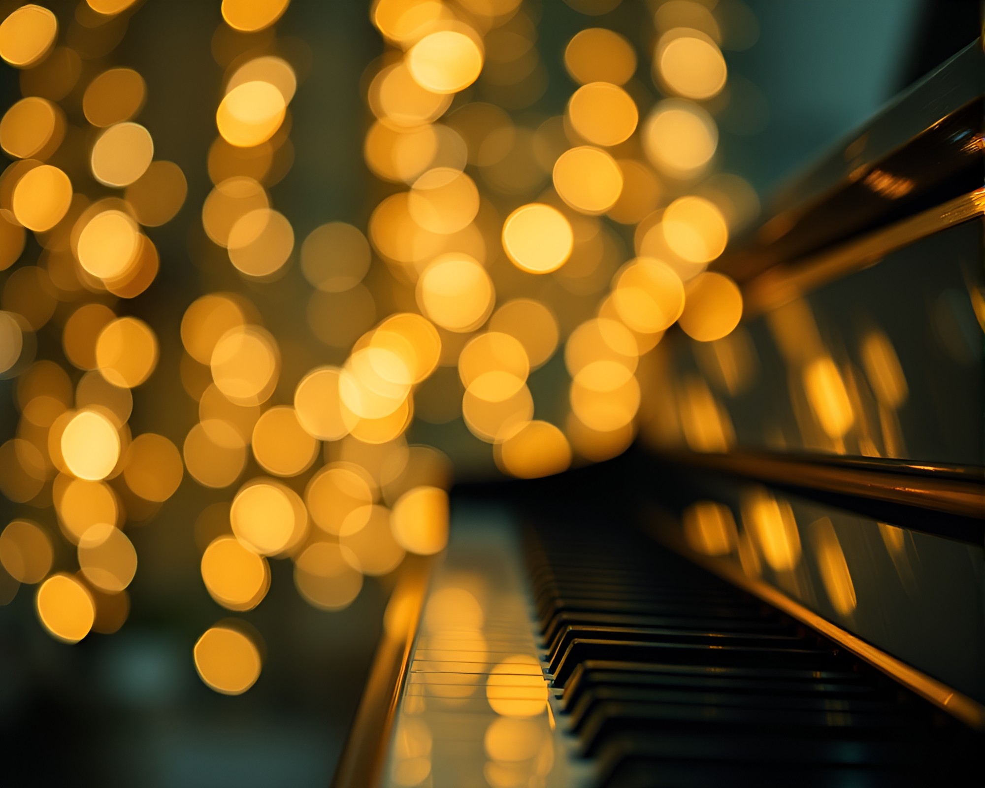 Bokeh Piano Key Reflection in Bio-Organic Design – free AI stock image