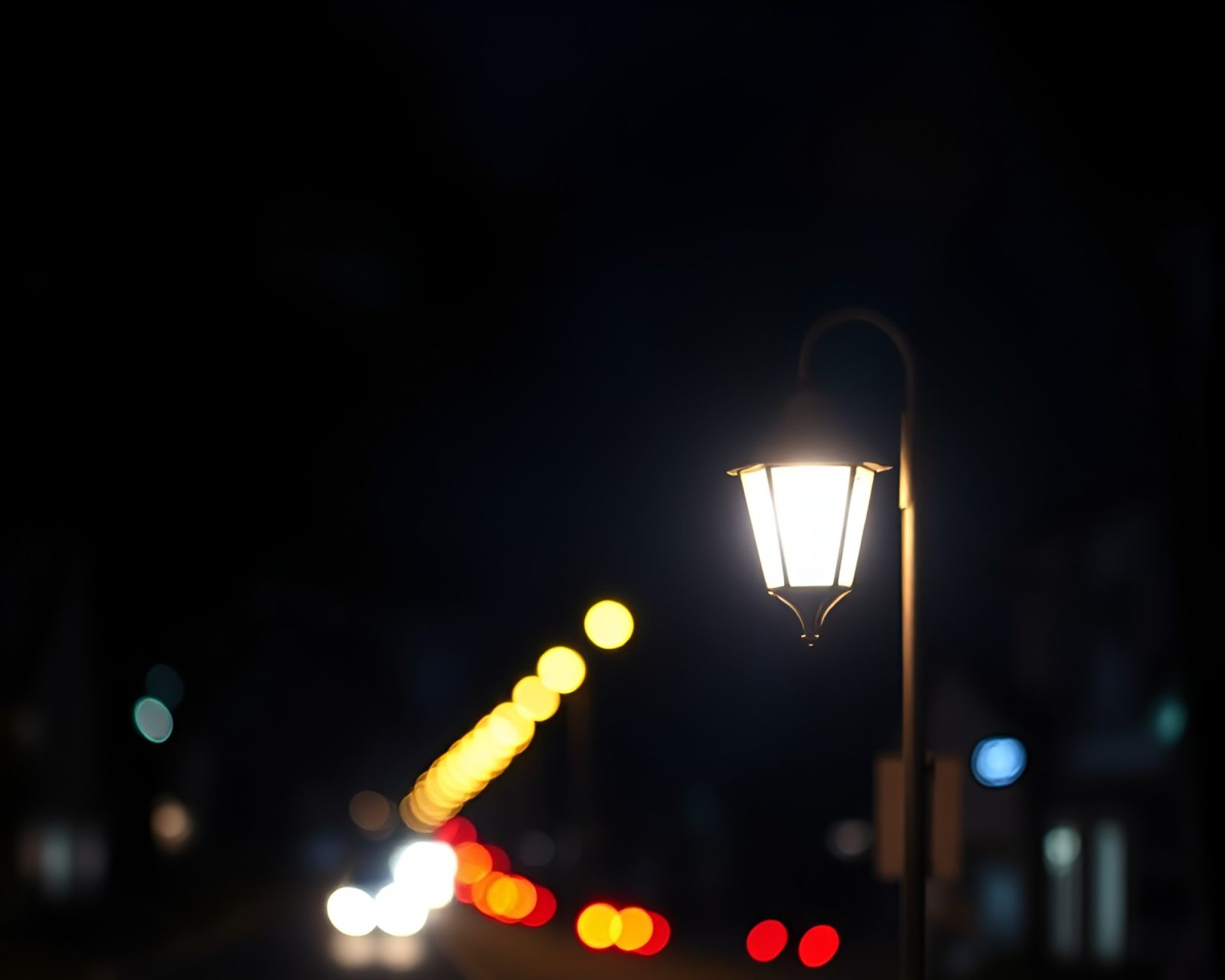 Enchanting moth in illuminated street setting, vector illustration