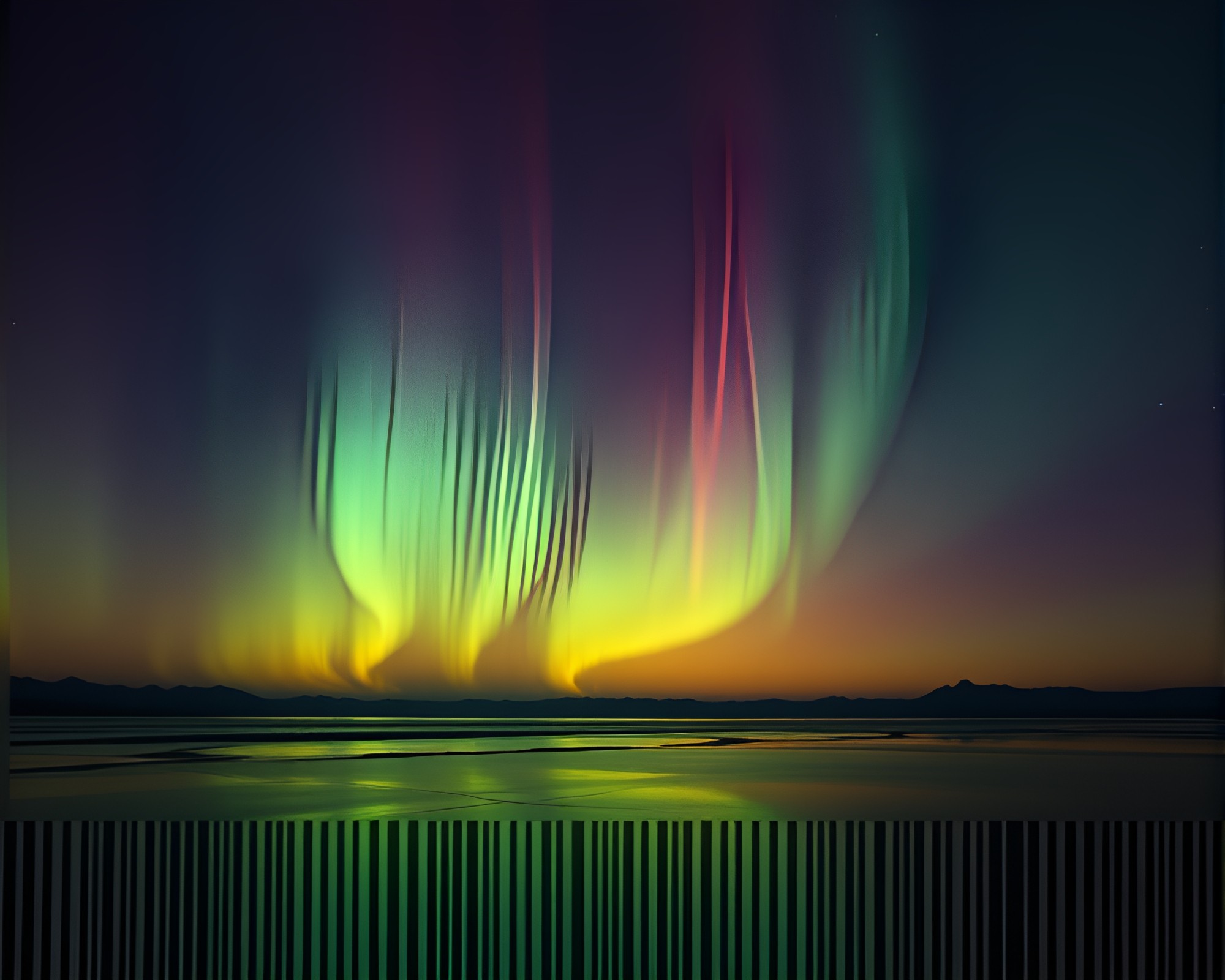 Barcode Stripe Aurora Borealis Photorealistic Art – free AI stock image