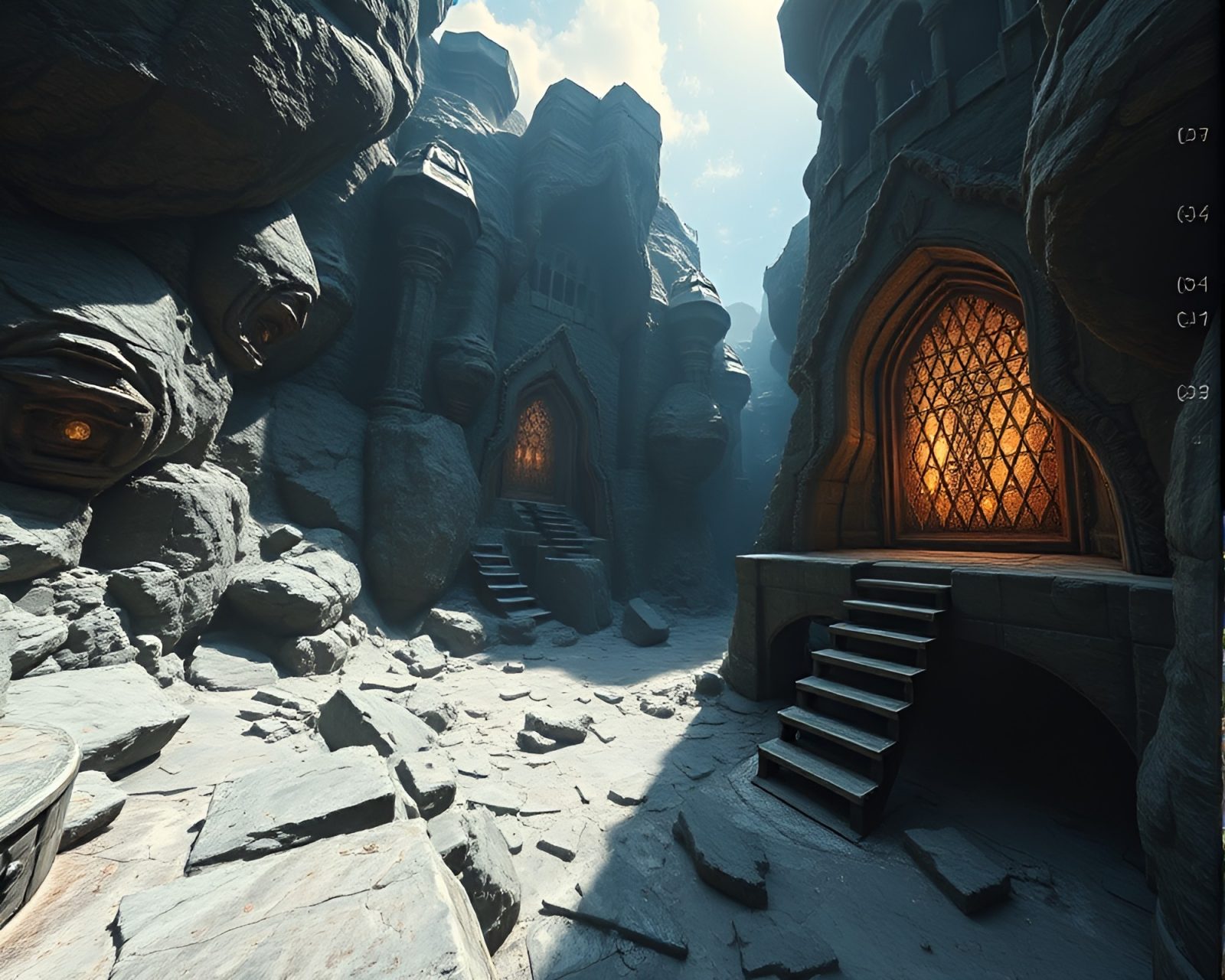 Ethereal wide-angle view of necromantic shades in AI style