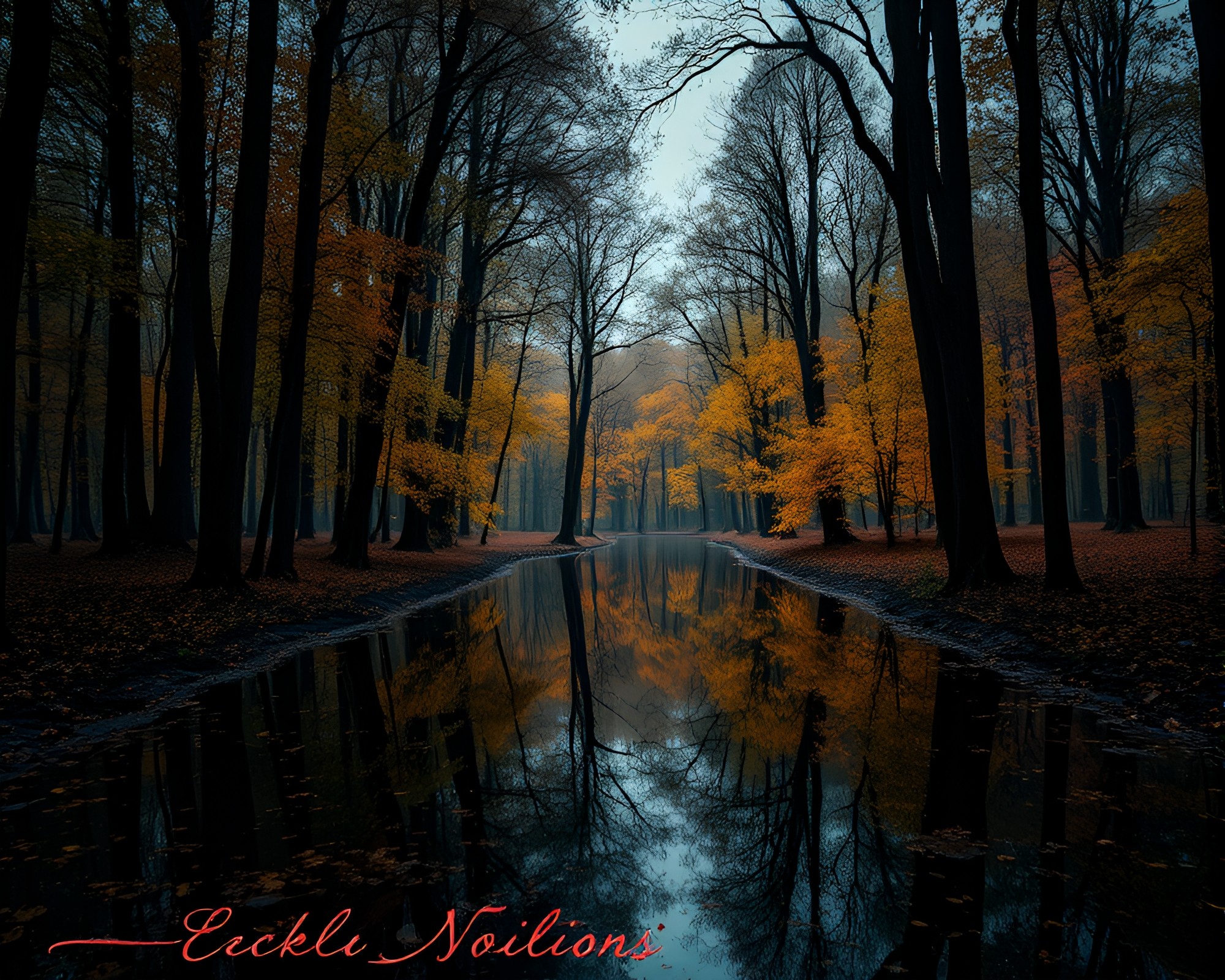 Autumn Rain: Radiant Symmetry – free AI stock image