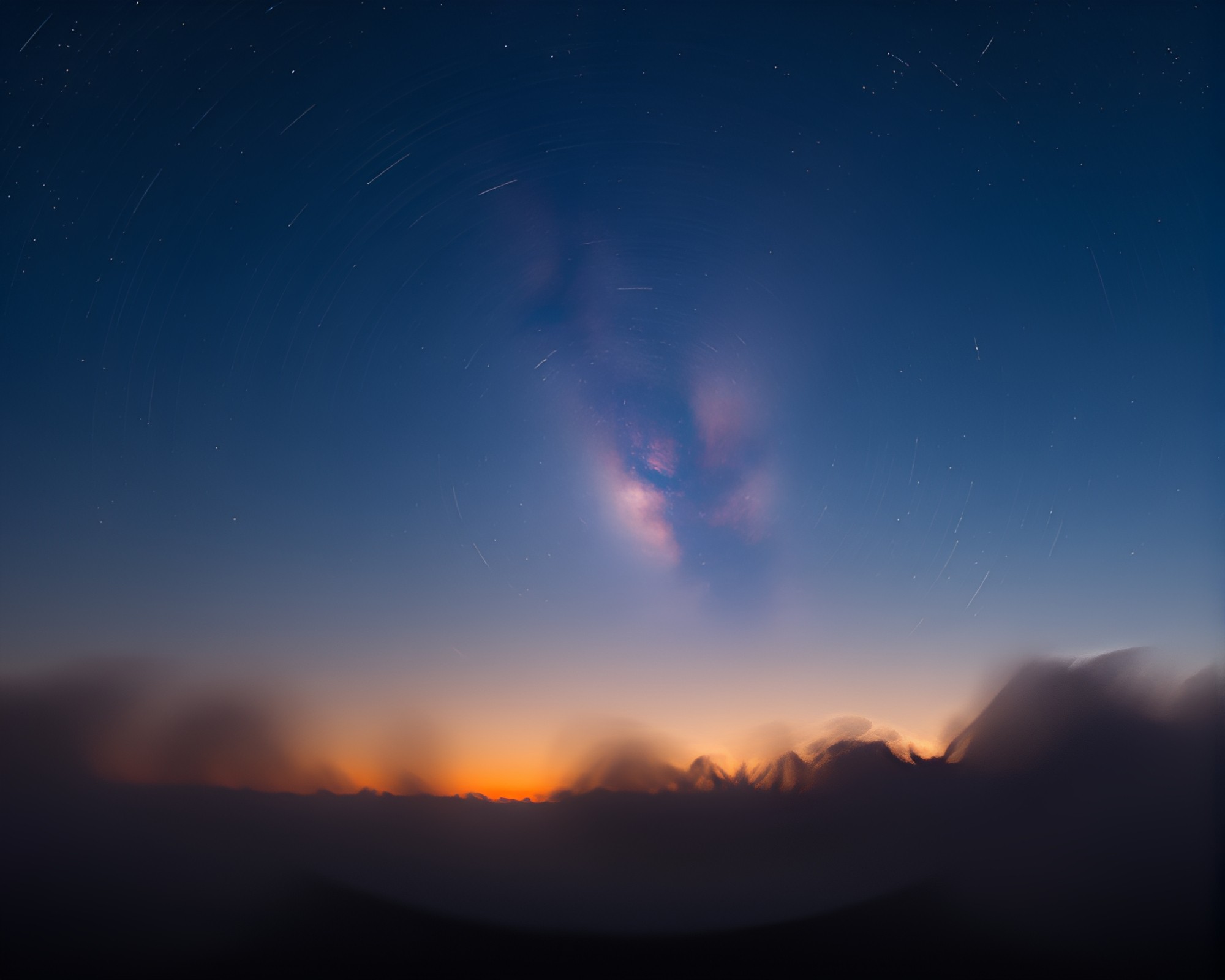 Celestial Nebula Swirls at Dawn Mist Long Exposure – free AI stock image