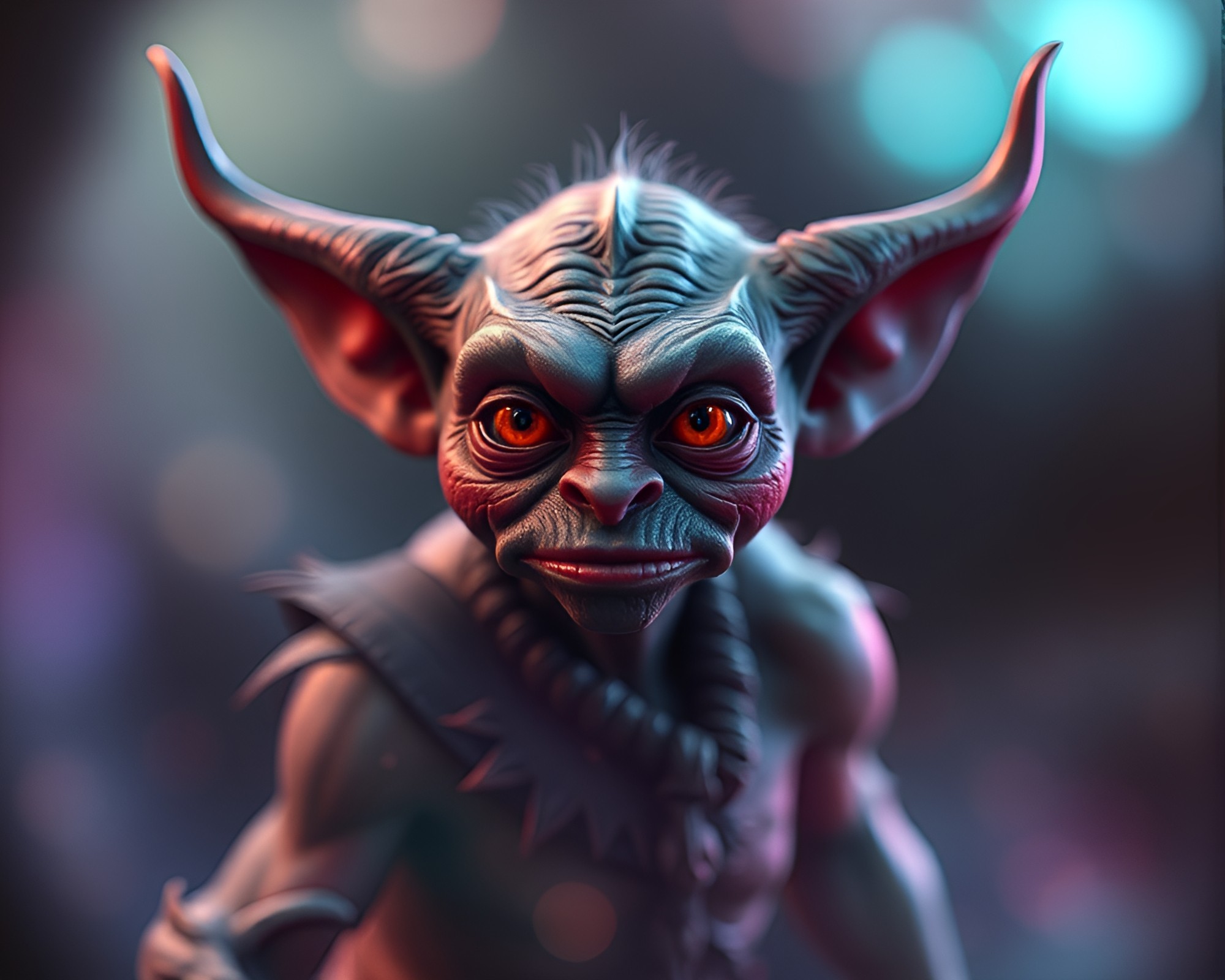 Goblin Hologram in Aurora Hues – free AI stock image