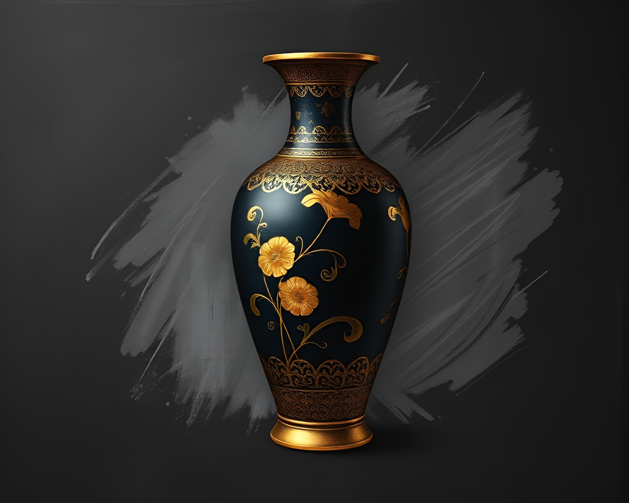 Cloisonné Vase in Savannah Golds Concept Art – free AI stock image