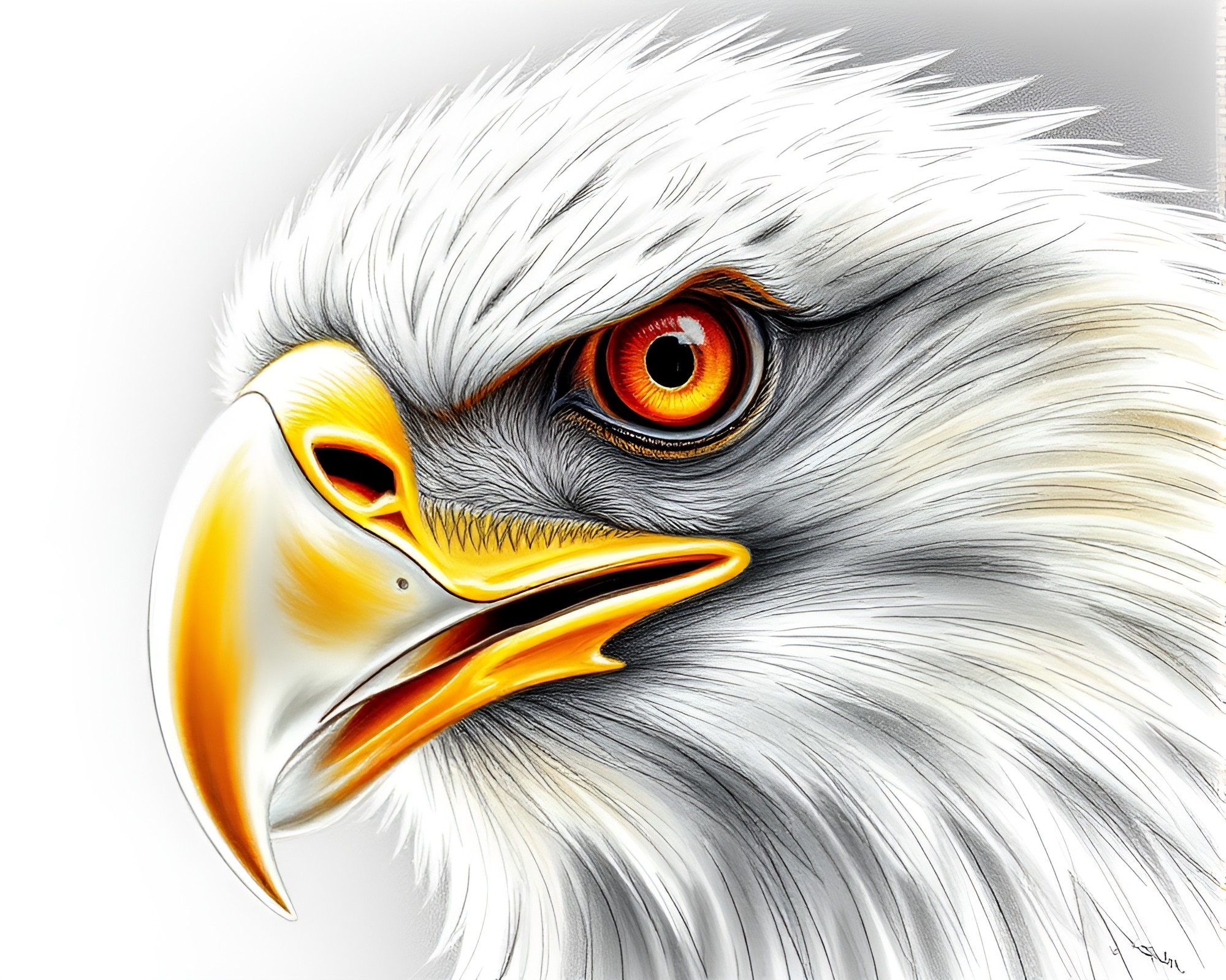 Majestic Eagle in Topaz Light Sketch – free AI stock image