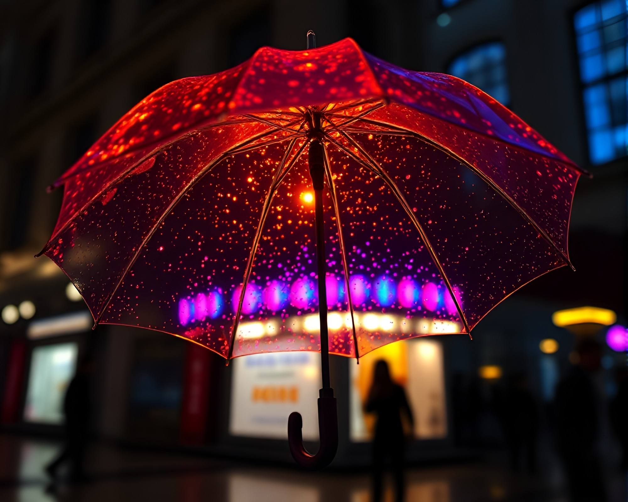 Iridescent Soap Film Umbrella Opera Glow – free AI stock image