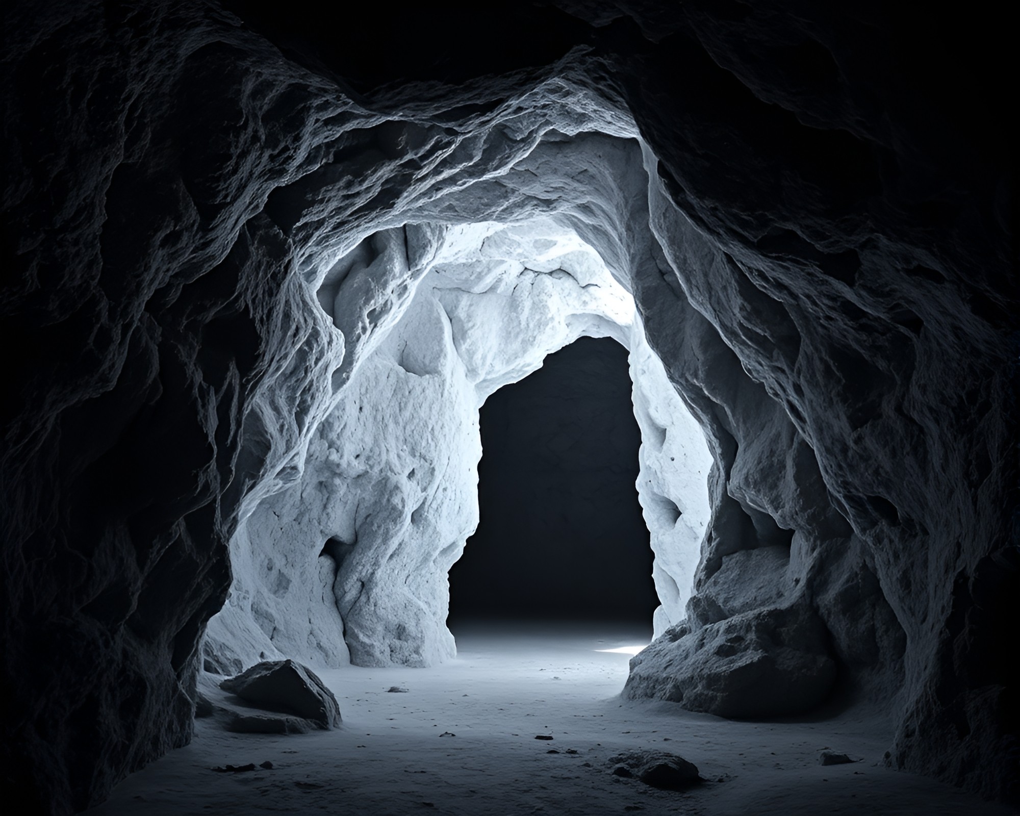Intricate Abstract Cave Entrance Infrared Photography – free AI stock image