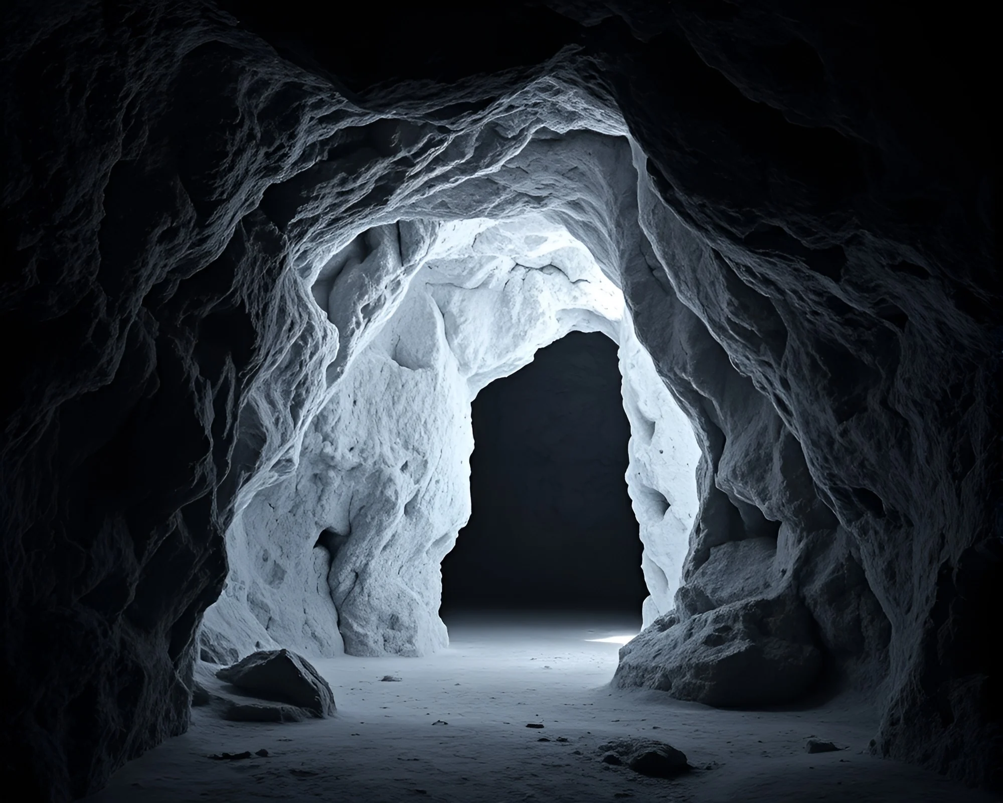 Intricate Abstract Cave Entrance Infrared Photography