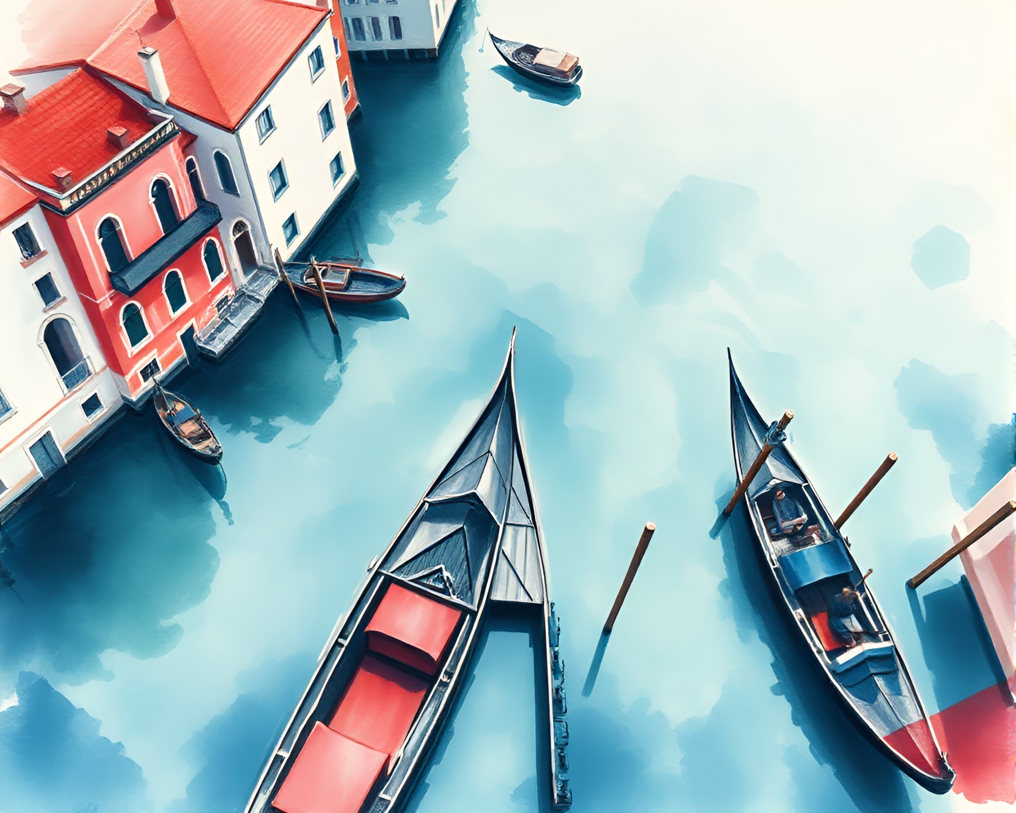 Venetian Gondola Glide – free AI stock image