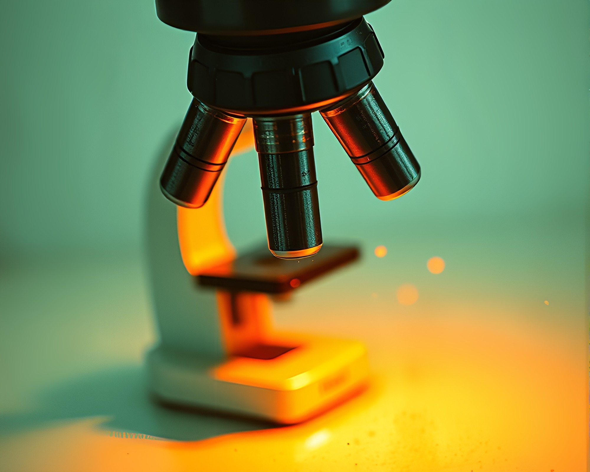 Magnified Cell with Grain Overlay and Lens Vignette – free AI stock image