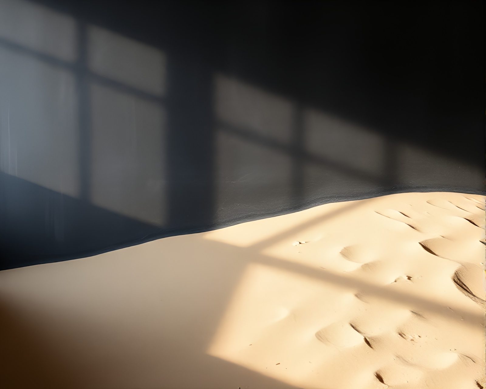 Mysterious chalkboard drawing of a sand dune in shadow