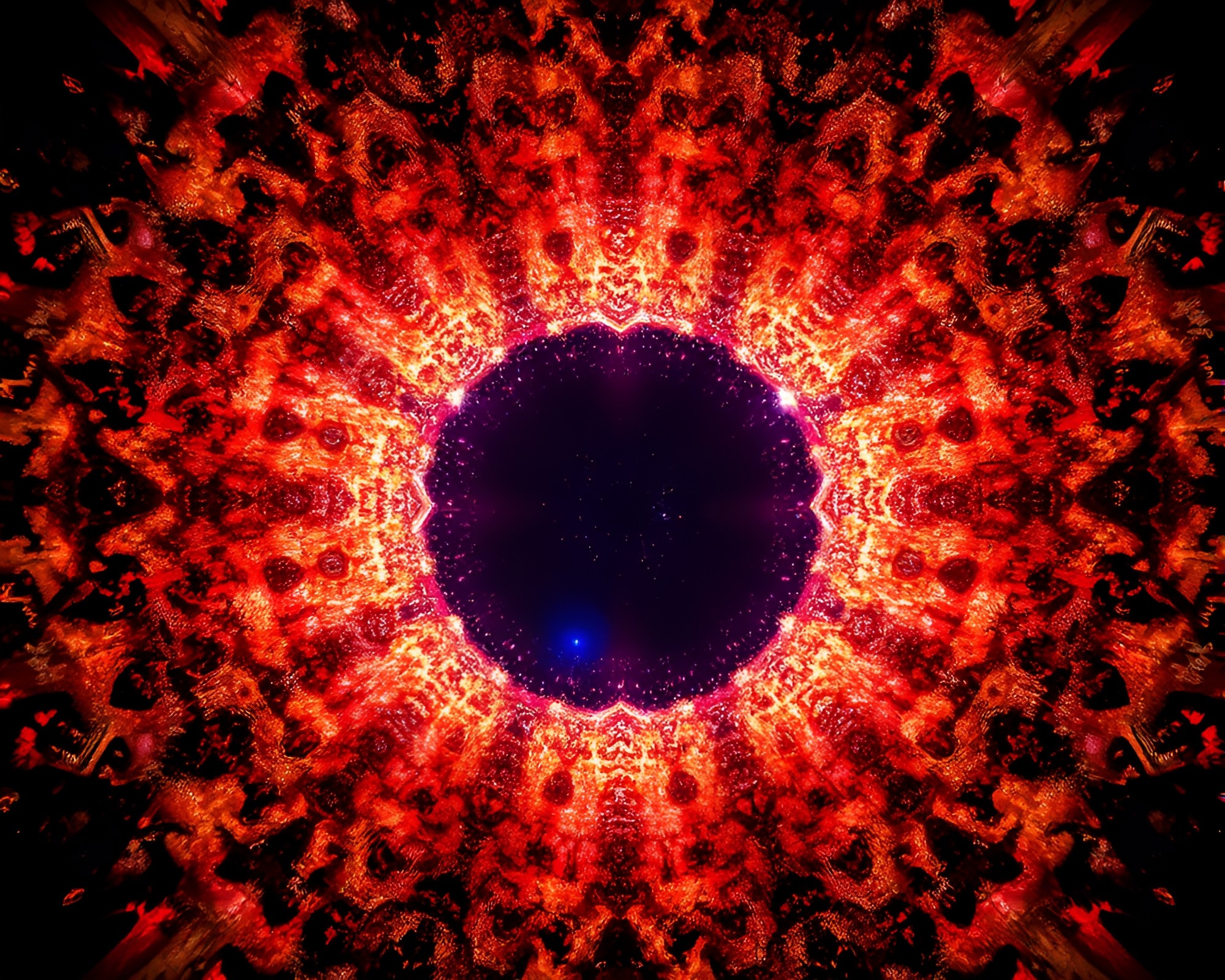 Rust Flakes Portal: Kaleidoscope Silhouette – free AI stock image