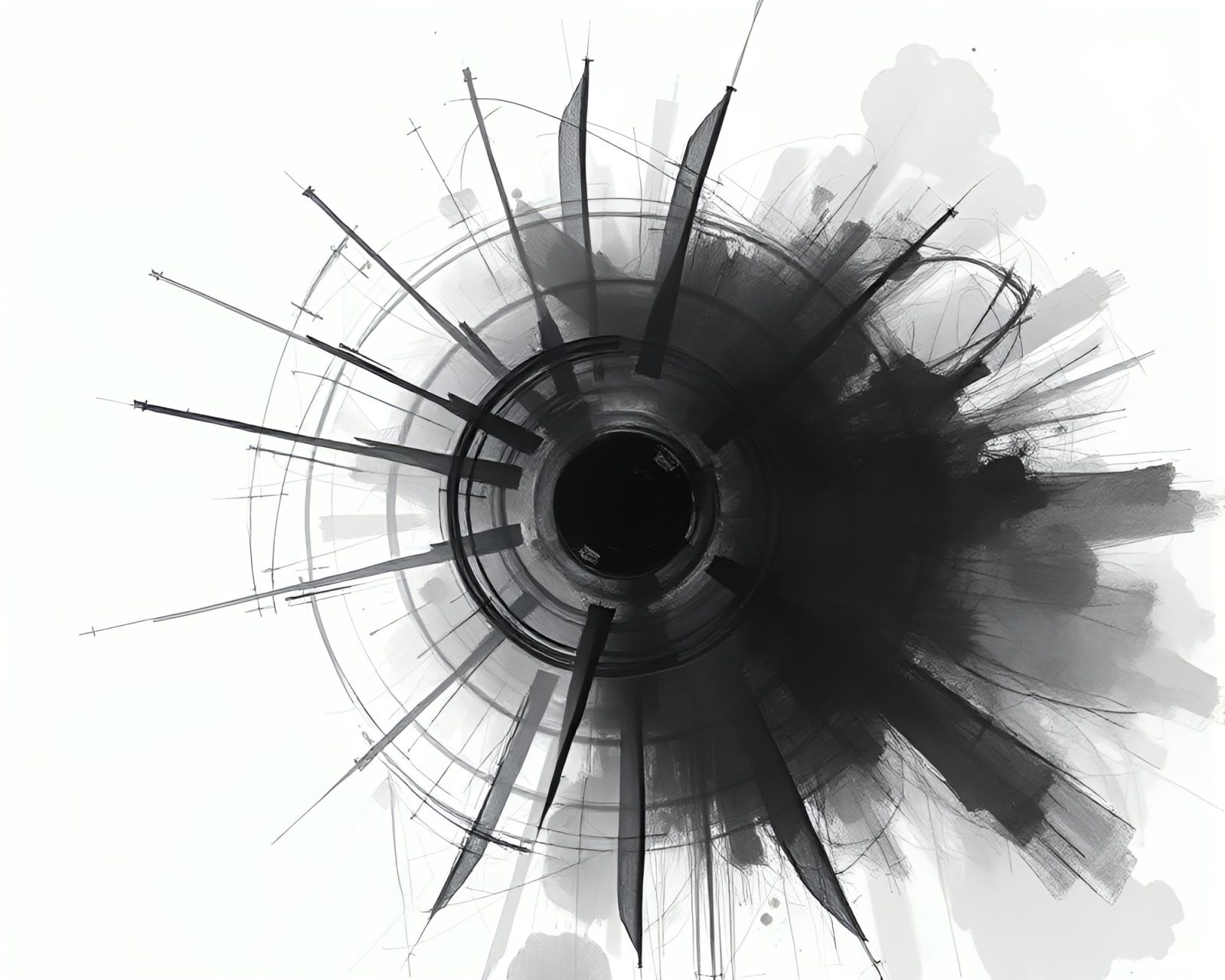 Mysterious figure in x-ray style with VHS distortion