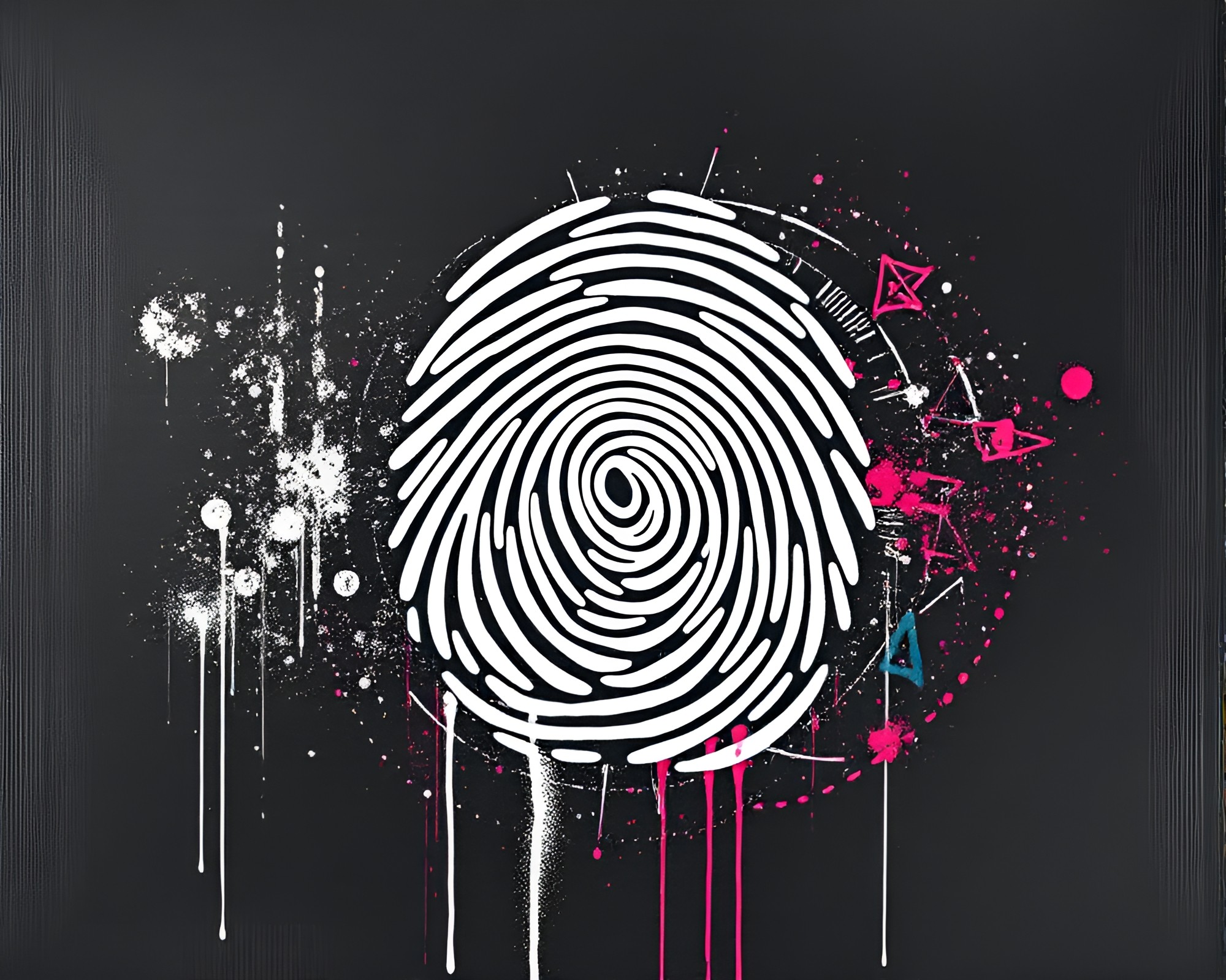 VHS Distorted Handwritten Graffiti in Fingerprint Swirls – free AI stock image
