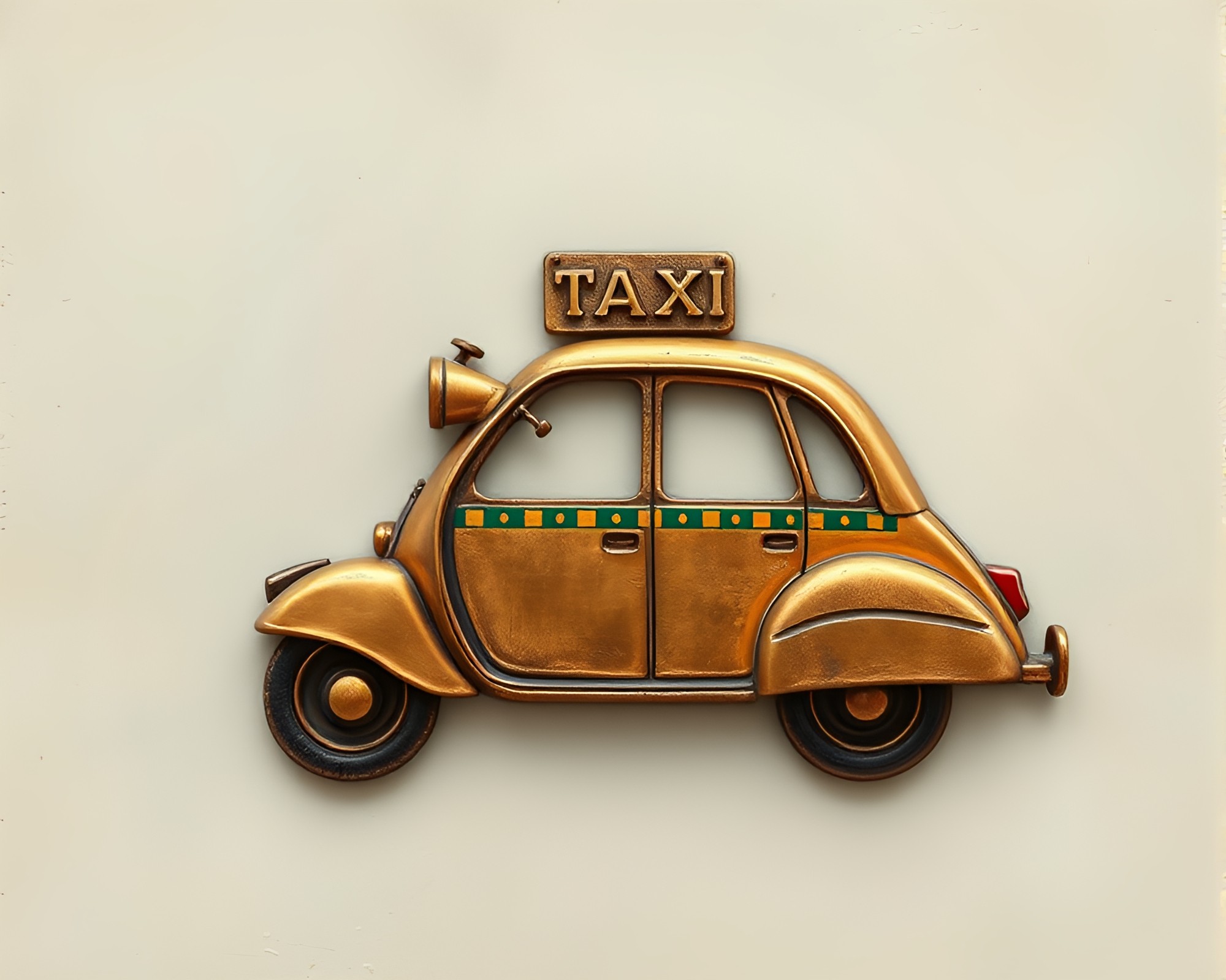 Bronze Patina Hover Taxi in Soft Pastel Palette – free AI stock image