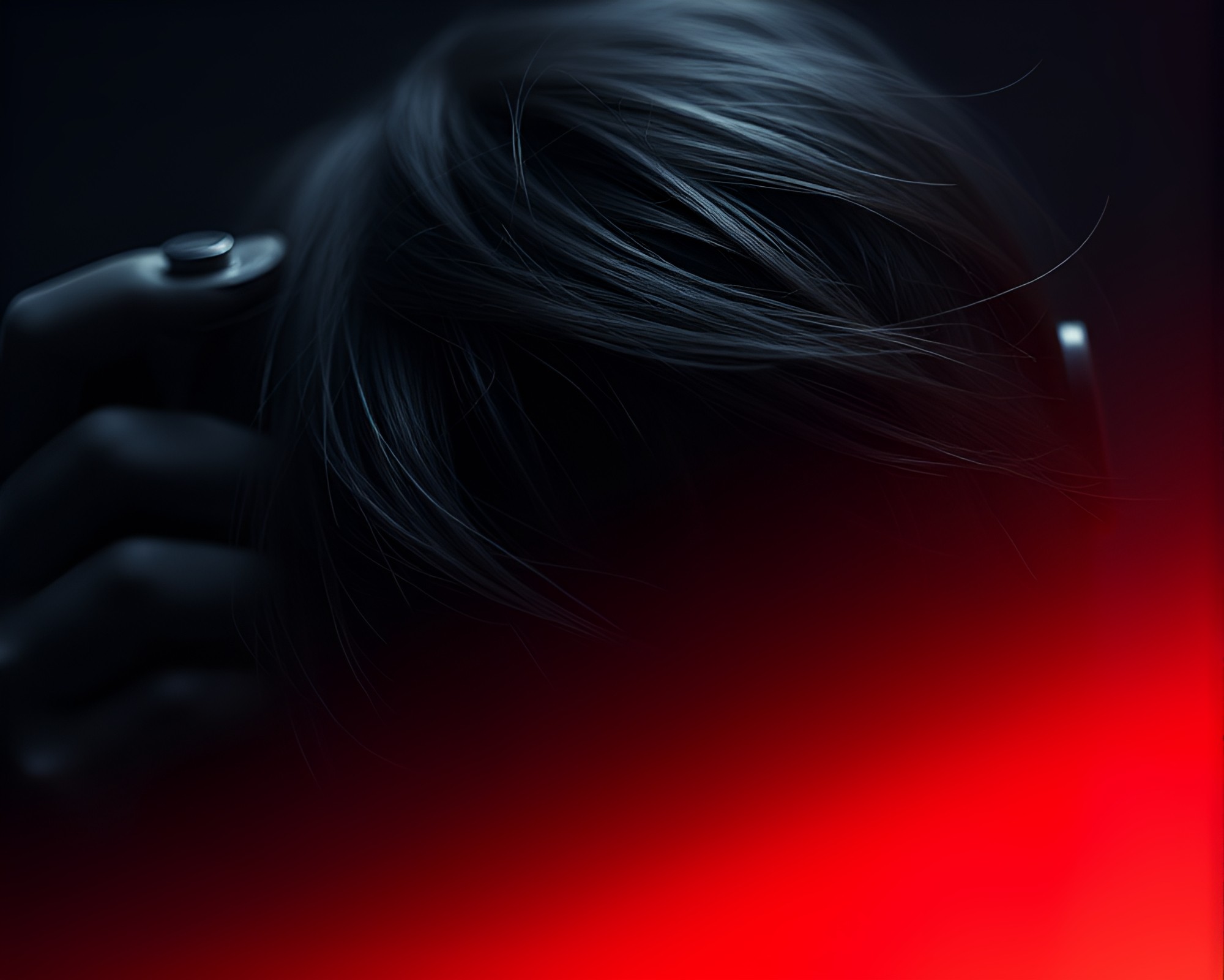 Ethereal Camera Lens Perspective Hair Simulation Art – free AI stock image