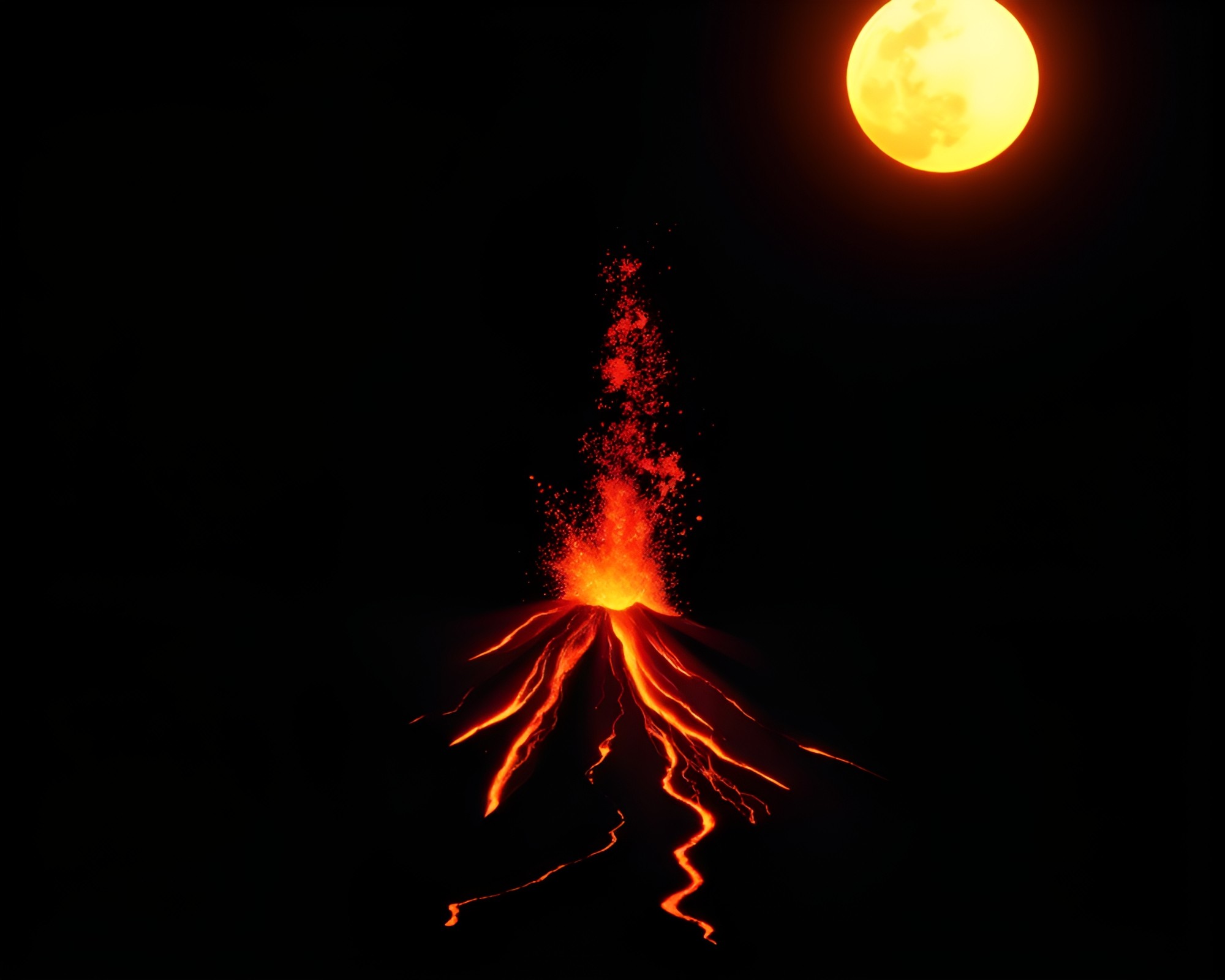 Epic Volcanic Eruption Collage Cutouts – free AI stock image