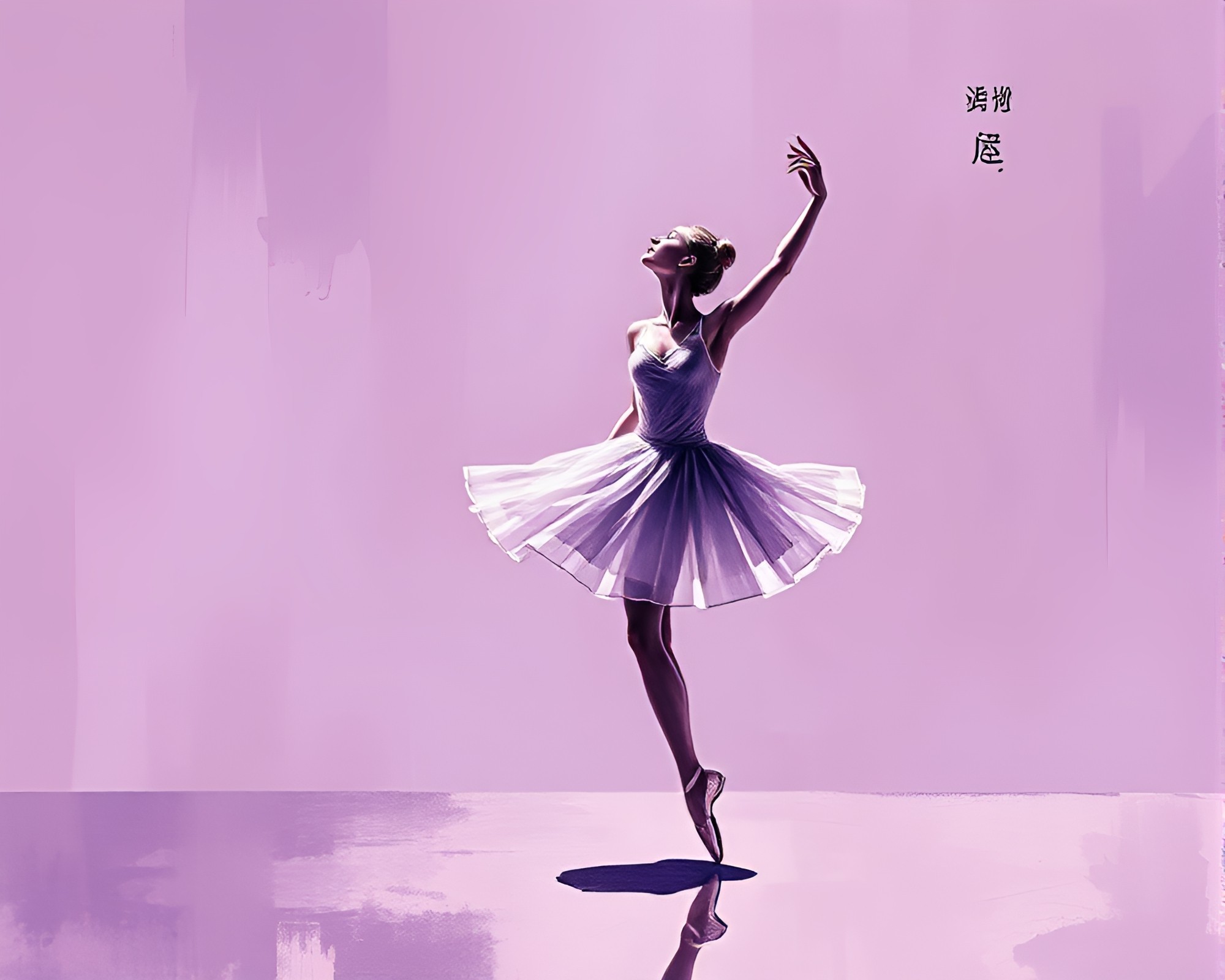 Ballet dancer amidst halftone grid in amethyst fresco – free AI stock image