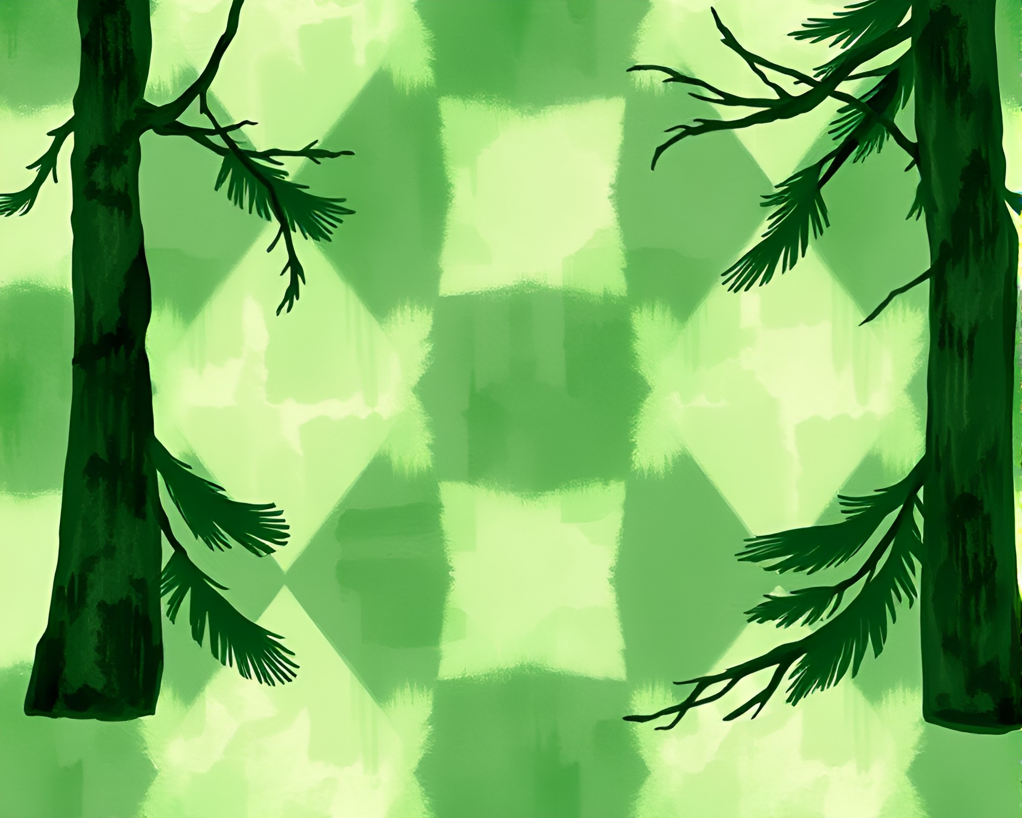 Enchanted Elf in Sumi-e Checkered Forest – free AI stock image