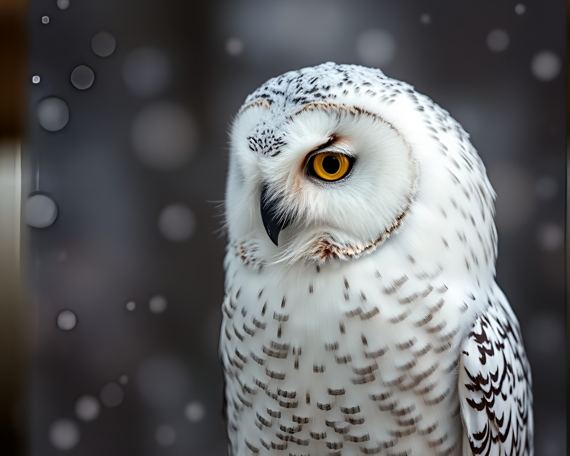 Snowy Owl in Silver Luminance – free AI stock image